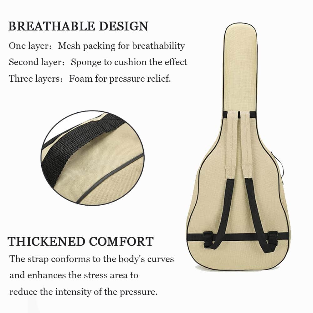 Estuche de guitarra portátil Gvince, multi-color 600D - Imagen 4