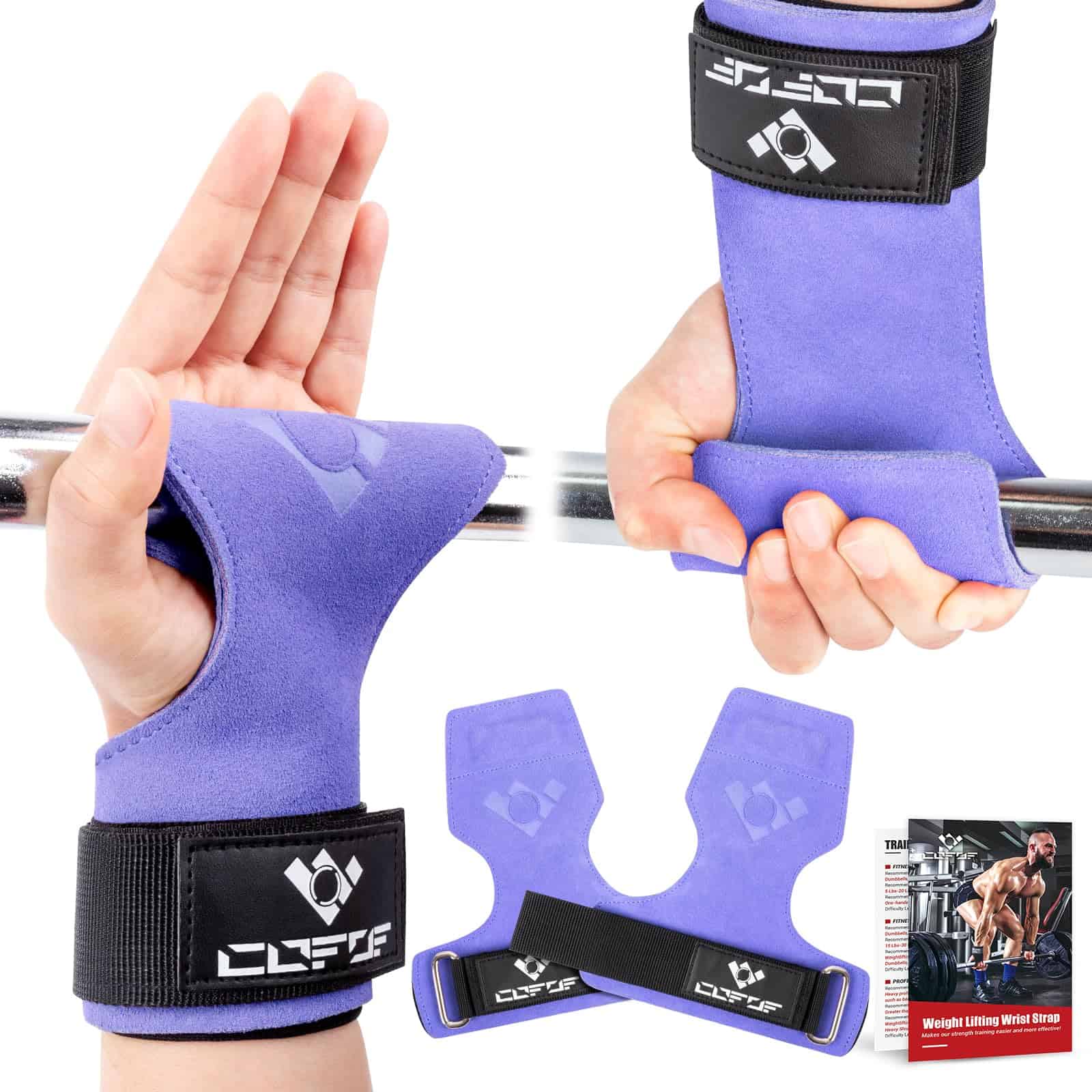 COFOF Weight Lifting Wrist Strap, Doble -Morado