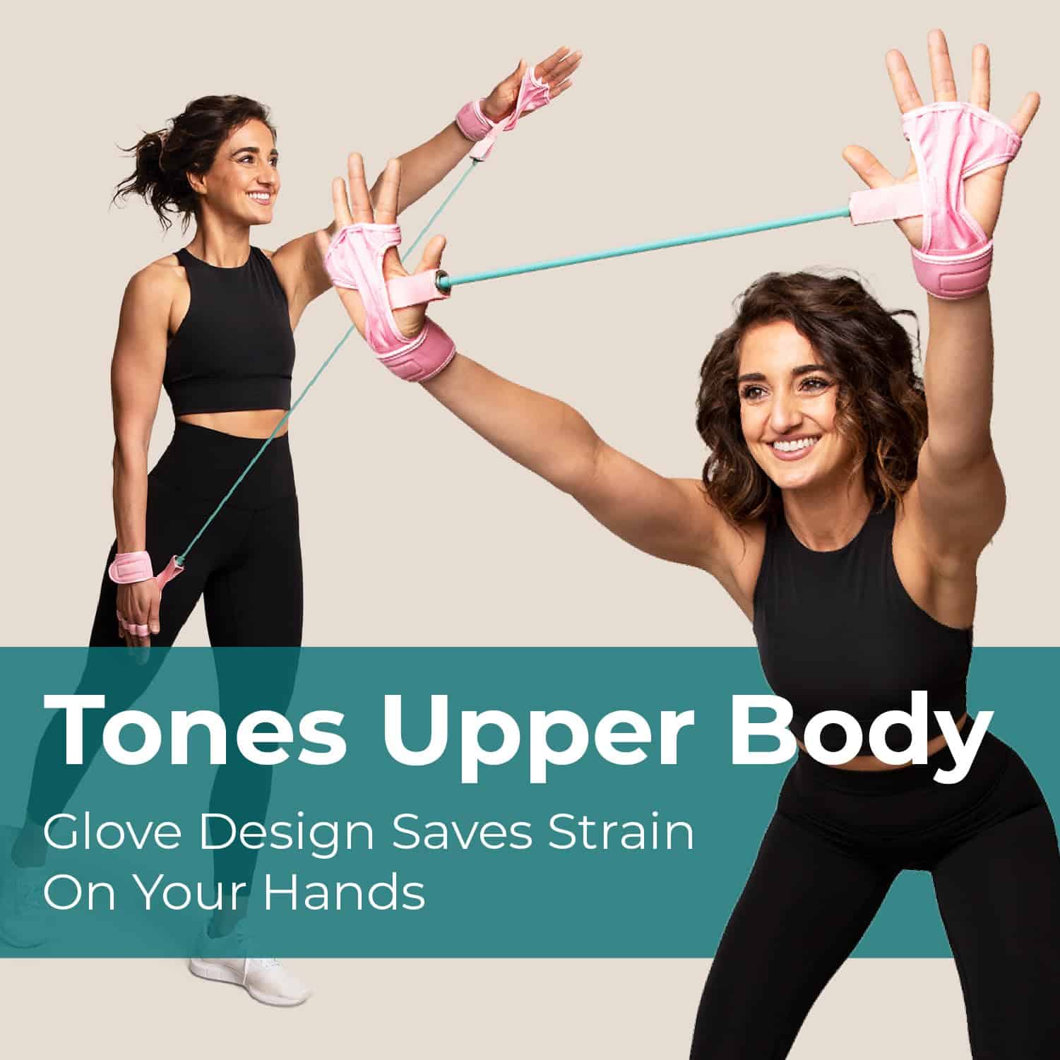 Guantes de Ejercicio para Gimnasio en Casa con Banda de - Imagen 4