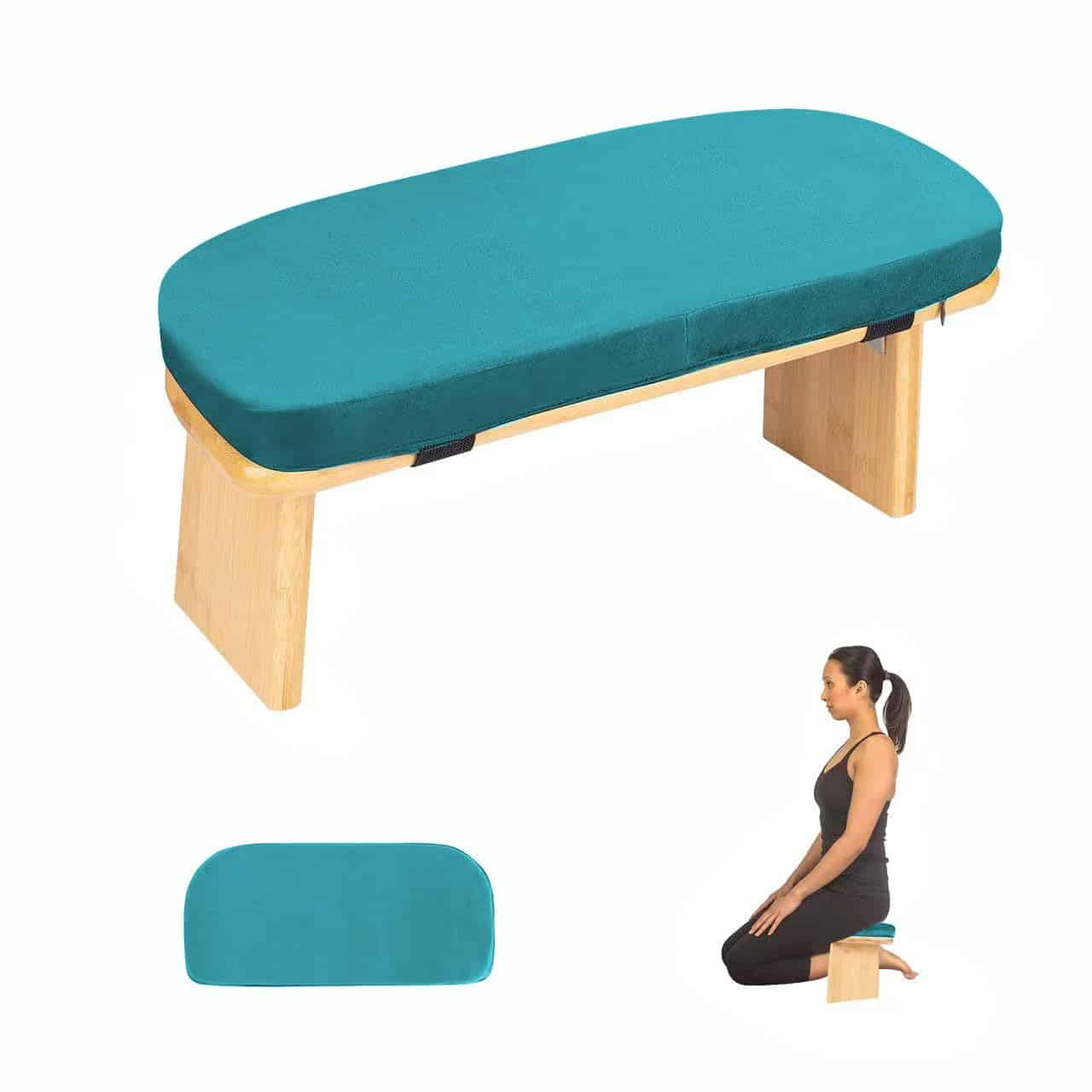 Banco de Meditación con Cojín, Plegable, Ergonómico, de