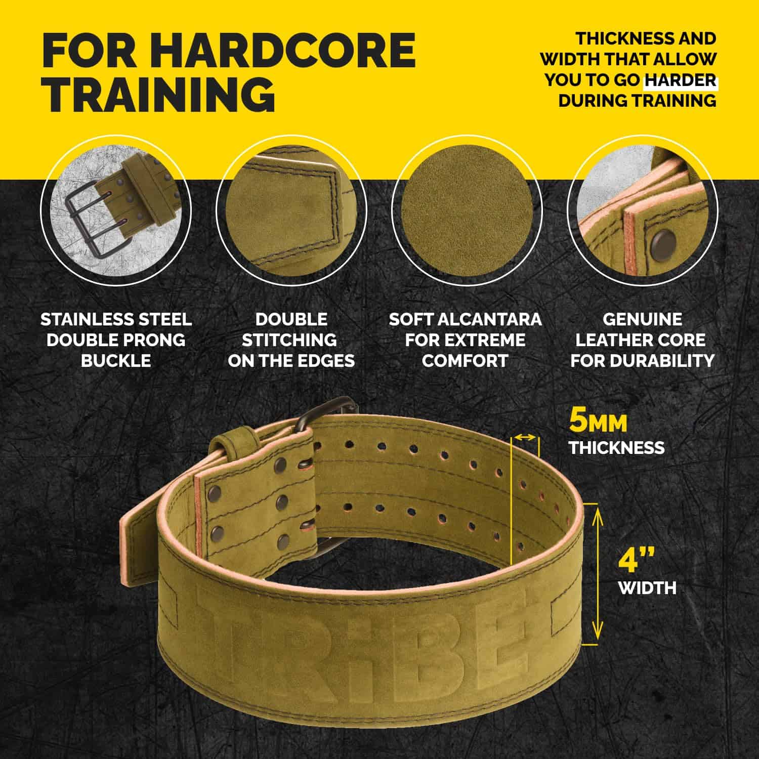 Cinturón de Levantamiento de Pesas -Verde Alcantara - Imagen 4