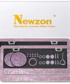 Marco de placa de matrícula rosa brillante Newzon para