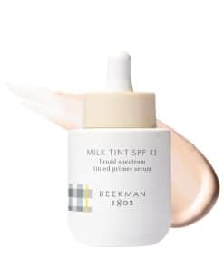 Prebase facial con tinte Beekman 1802 Milk Tint con SPF 43,