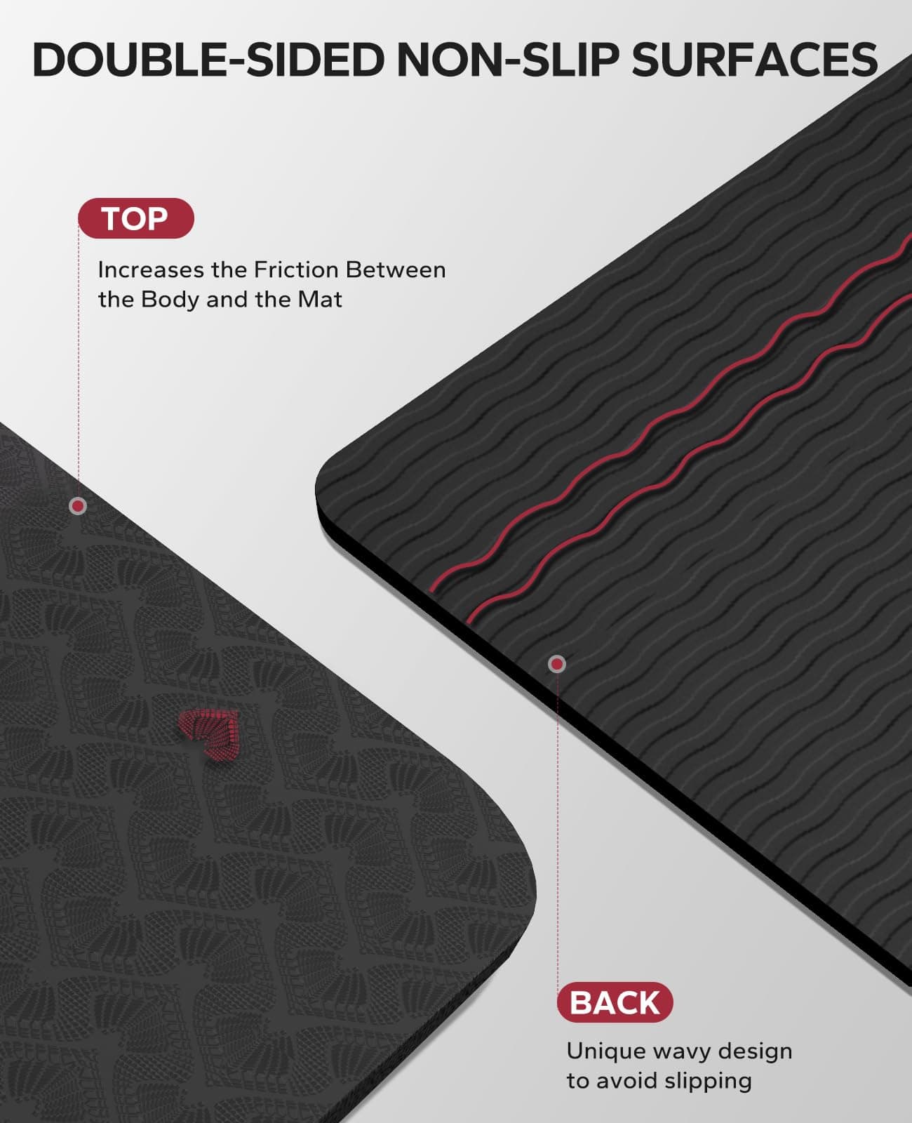 Tapete de Yoga Extra Grande HAPBEAR - -Negro - Imagen 4