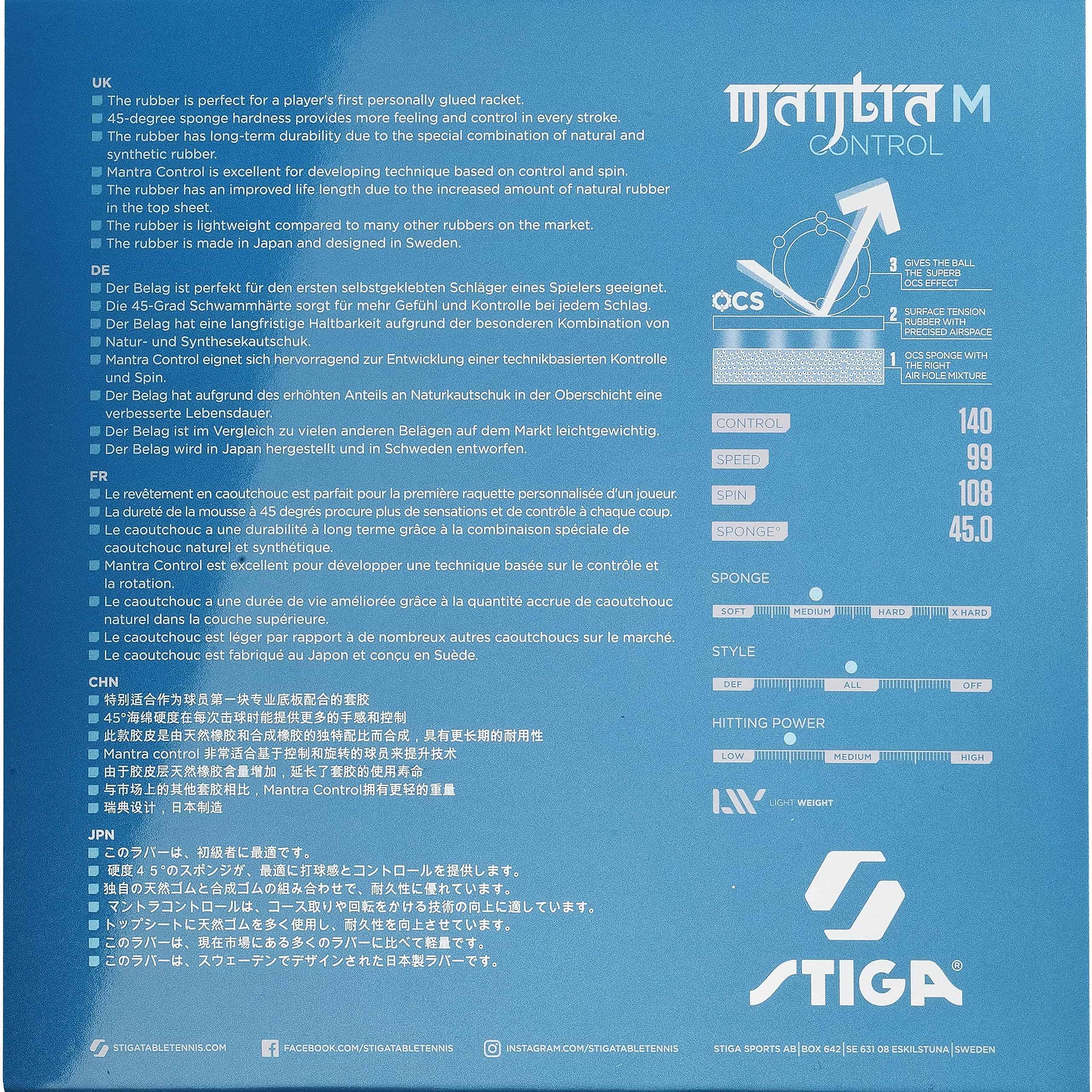 Goma de tenis de mesa Stiga Mantra Control | Hoja - Imagen 3