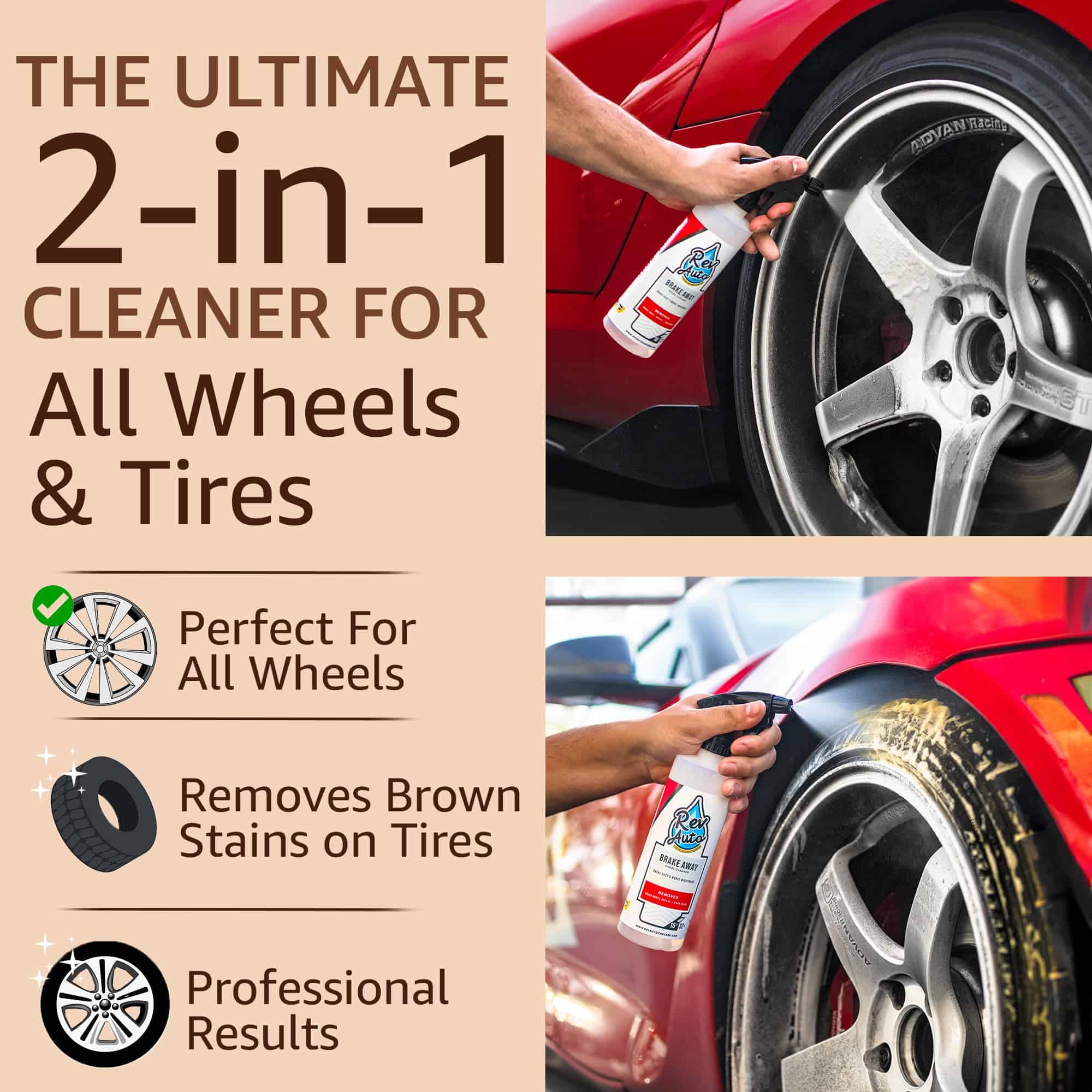 Kit de Limpieza de Ruedas para Autos (3 Artículos) - Kit - Imagen 8