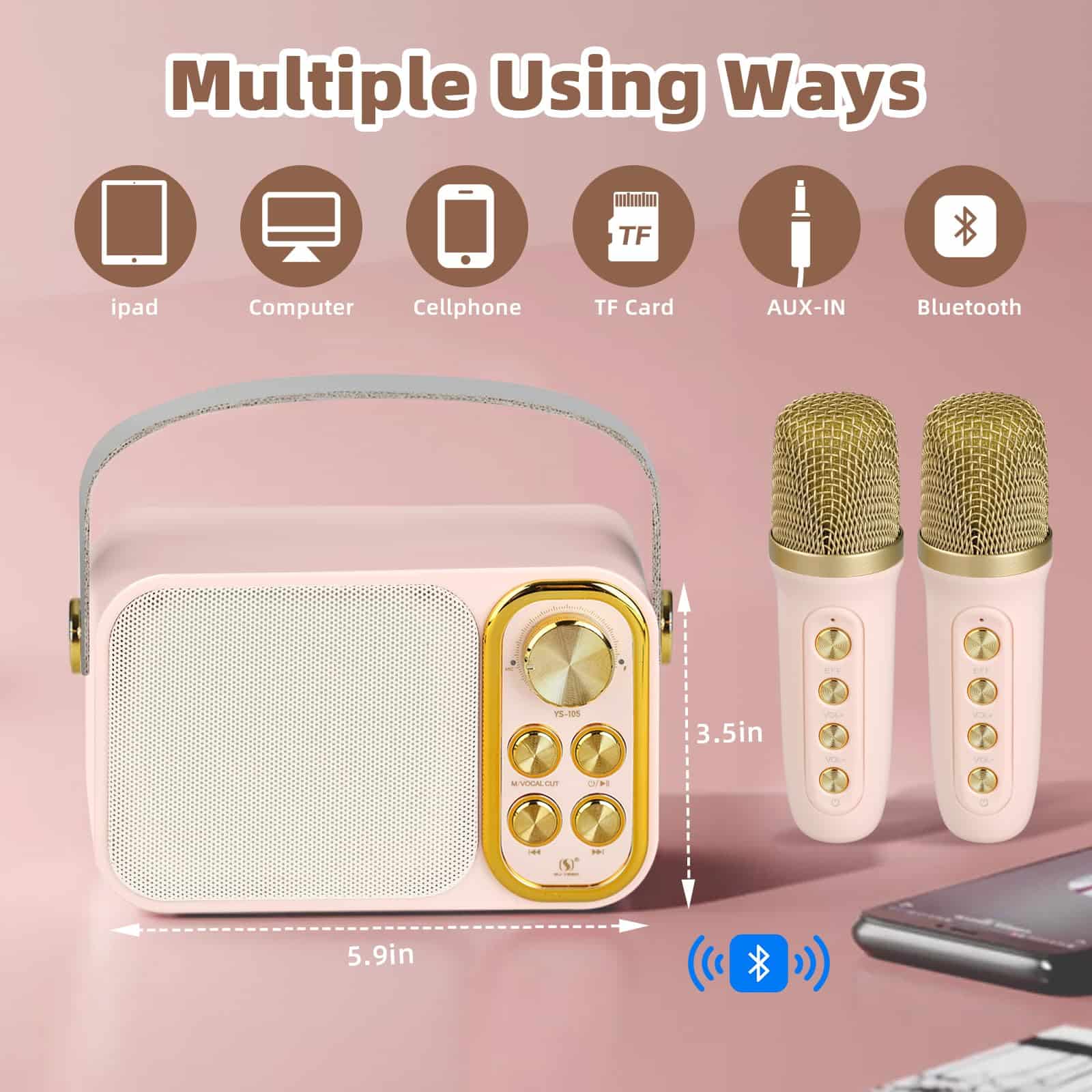 Máquina de Karaoke Flyasny Mini para Niños Adultos, Altavoz - Imagen 3