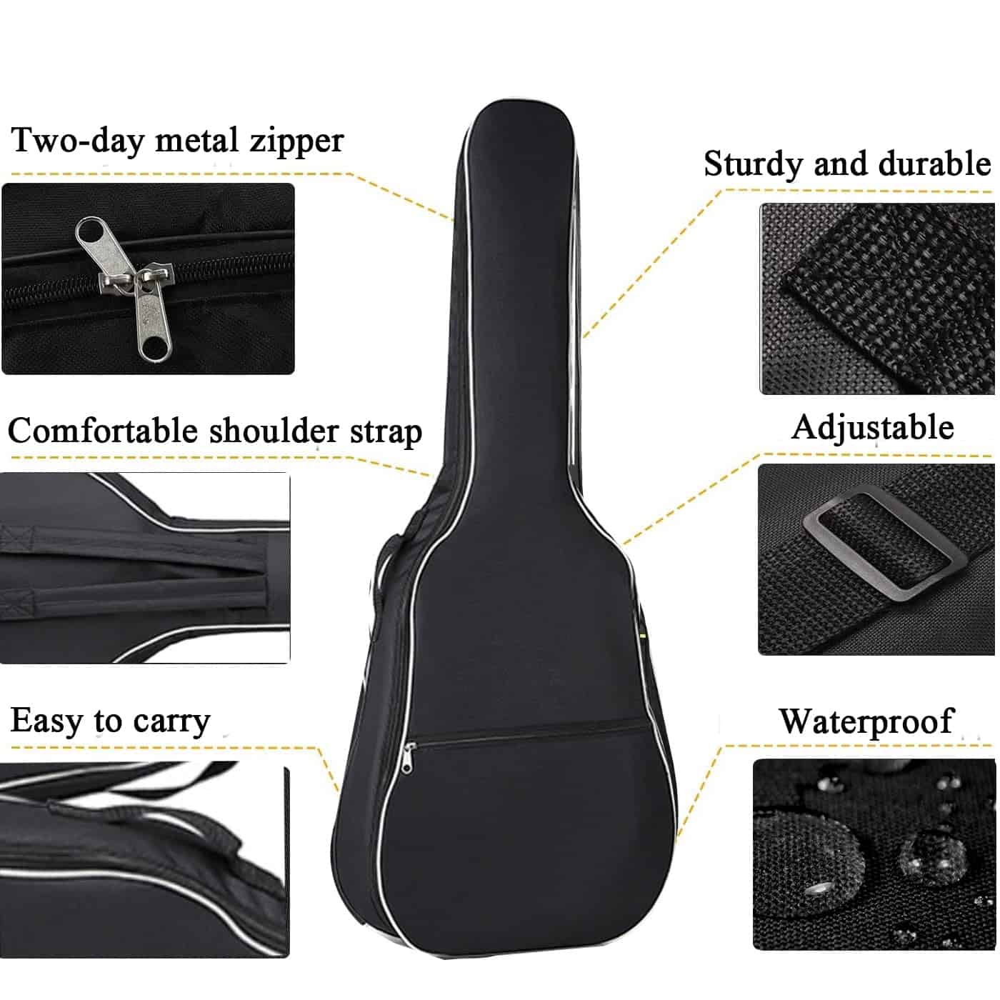 Estuche de Guitarra Portátil Gvince, Multi-color Resistente - Imagen 3