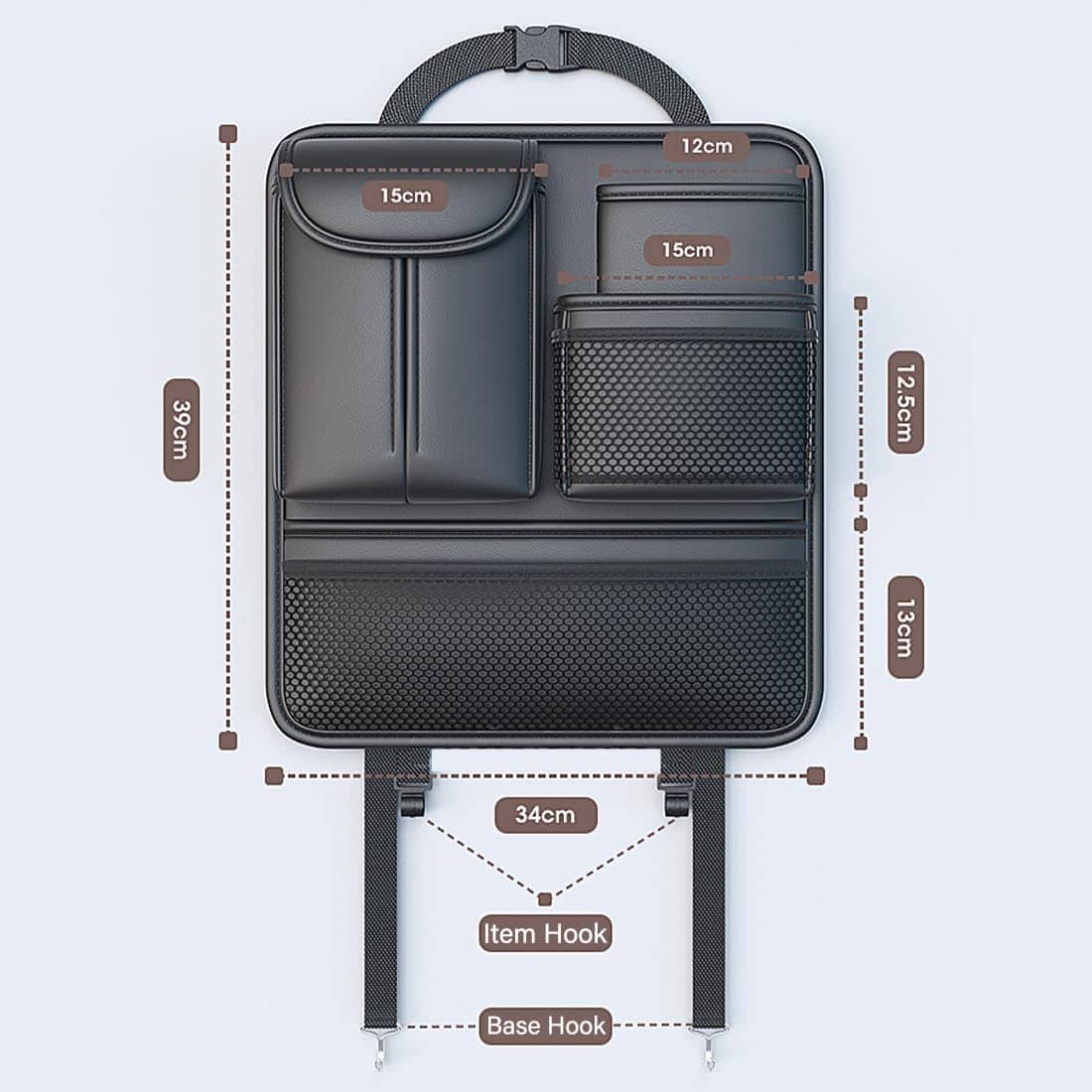 Organizador de Asiento de Coche ANLINKSHINE -Gris - Imagen 7
