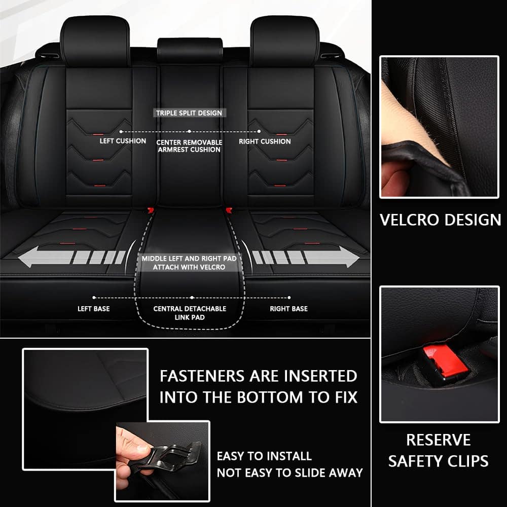 Fundas de asiento para automóvil EKSED para -Negro - Imagen 6