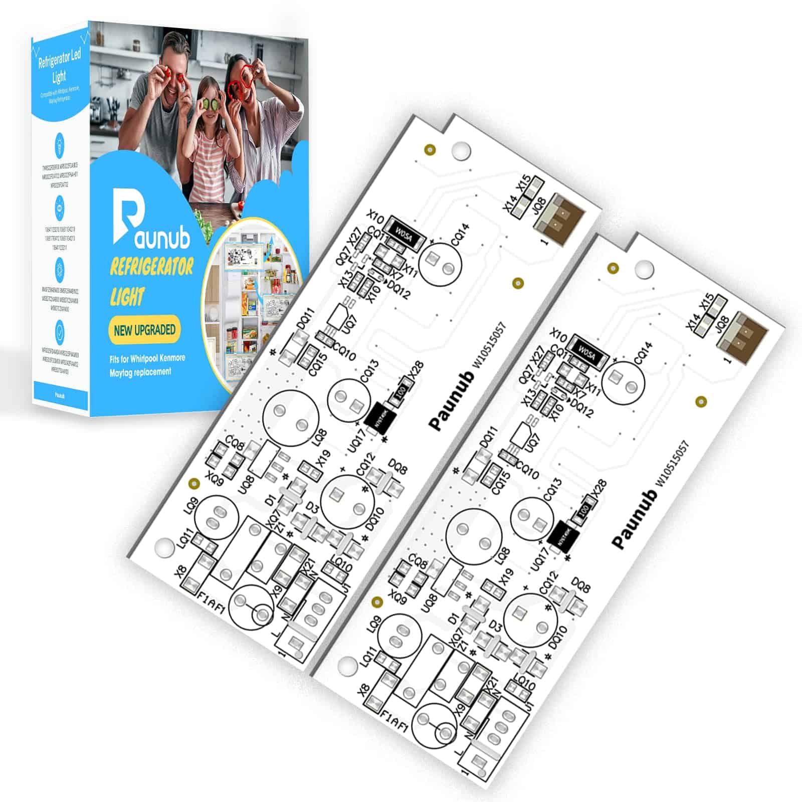 Nuevo juego actualizado de 2 luces LED para refrigerador y