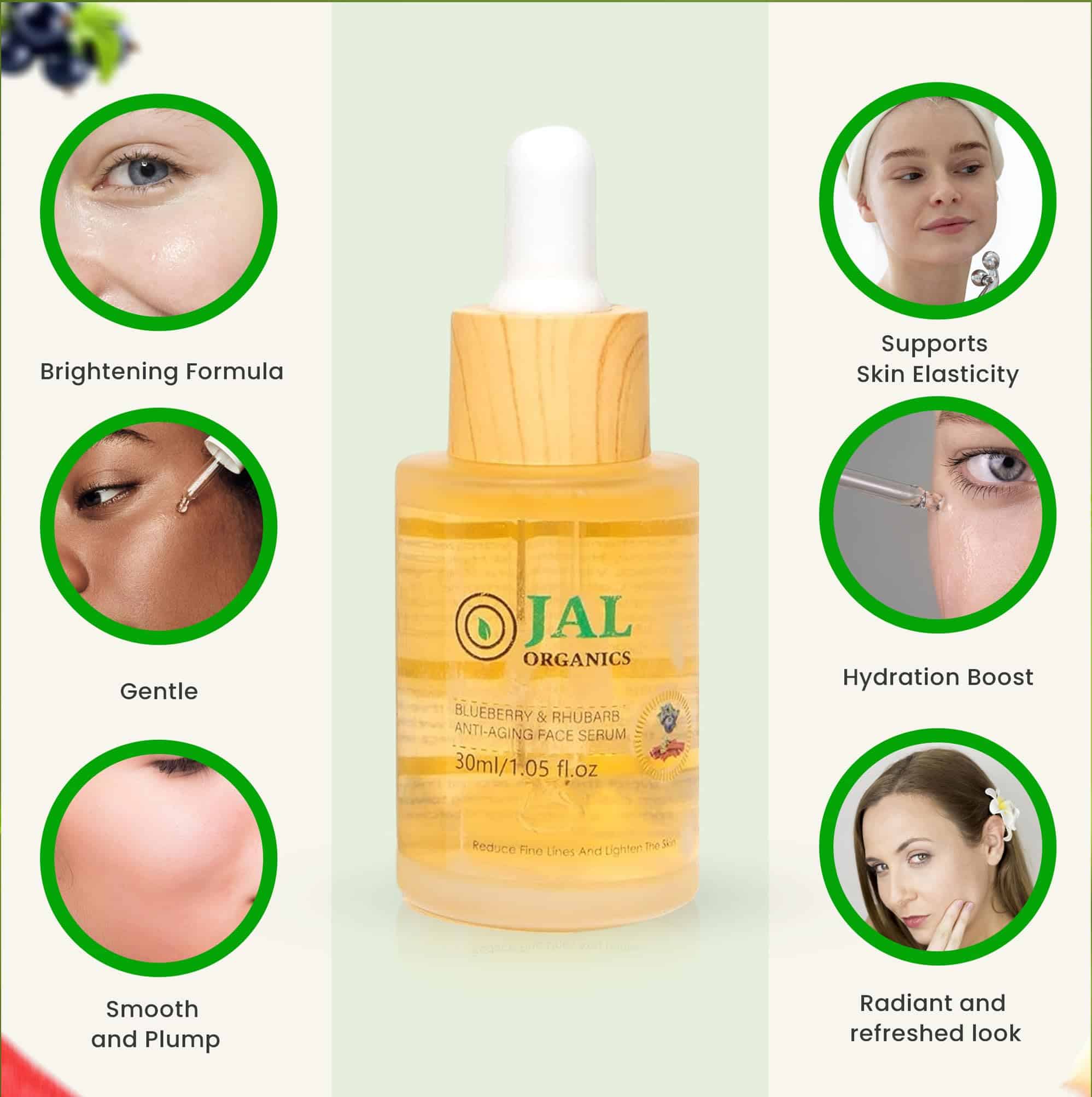 Suero facial de arándano y ruibarbo de 30 ml con ácido - Imagen 5