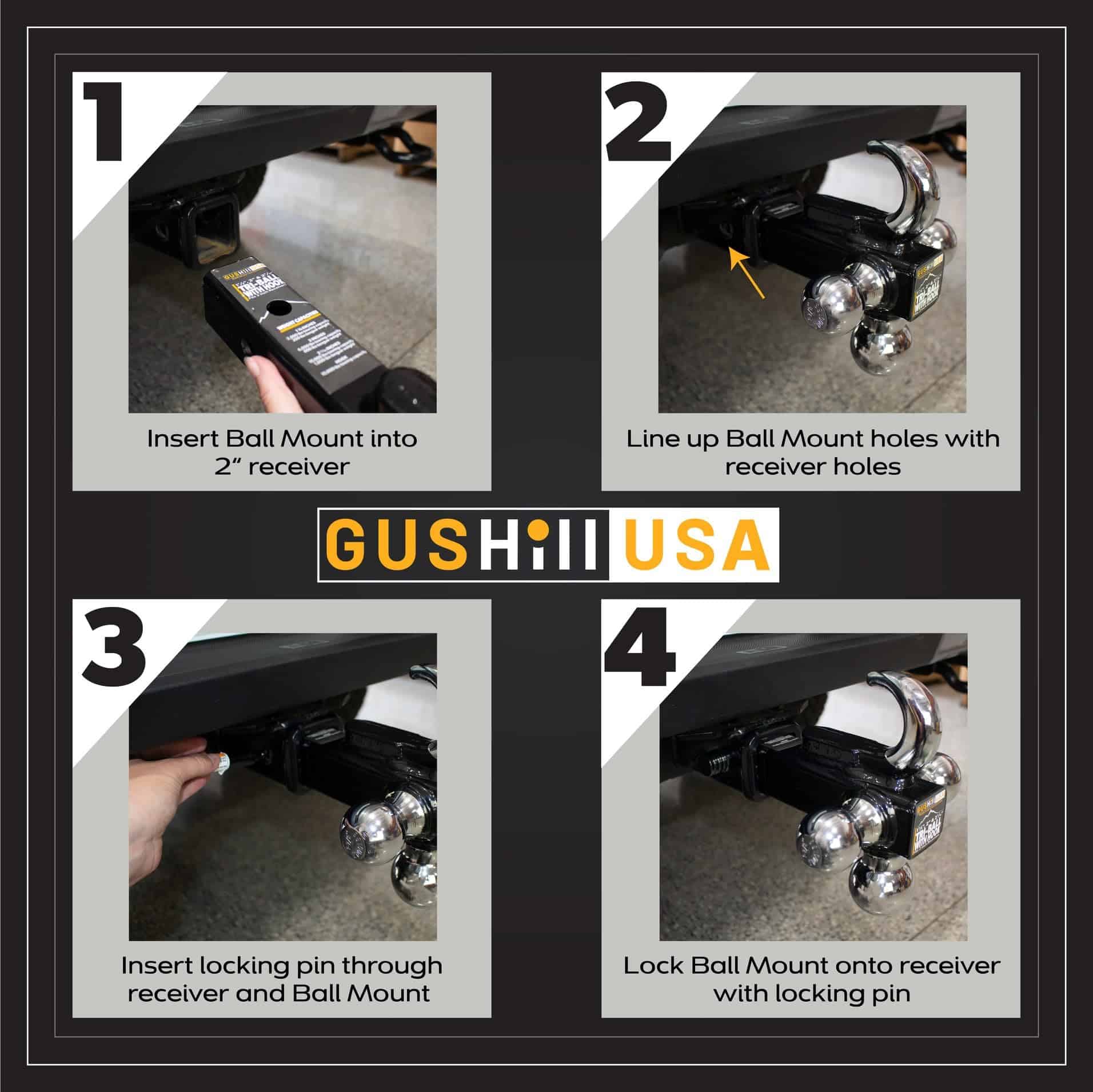 GusHill USA GH 45675 Porta bola de remolque Tri-Ball con - Imagen 5