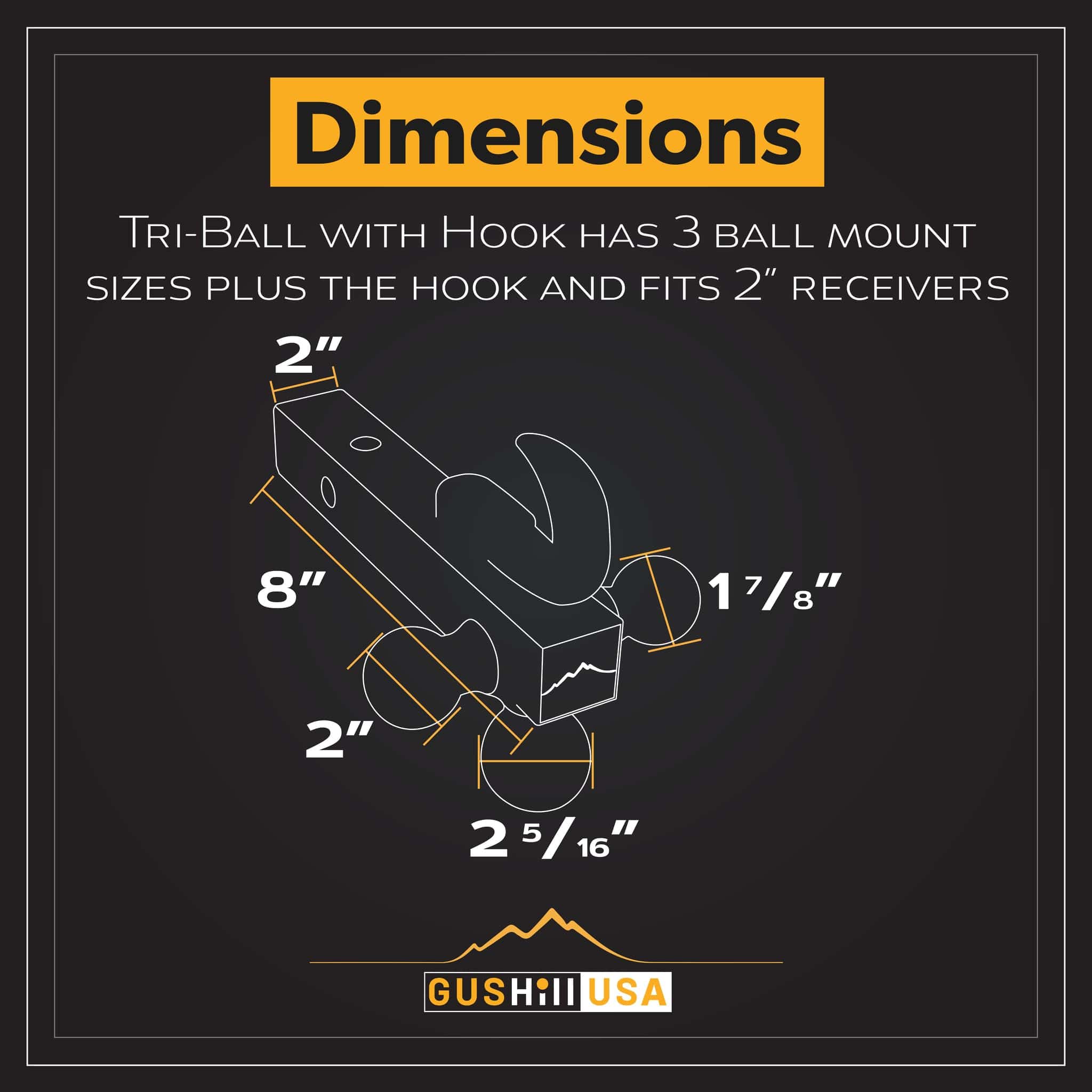 GusHill USA GH 45675 Porta bola de remolque Tri-Ball con - Imagen 4
