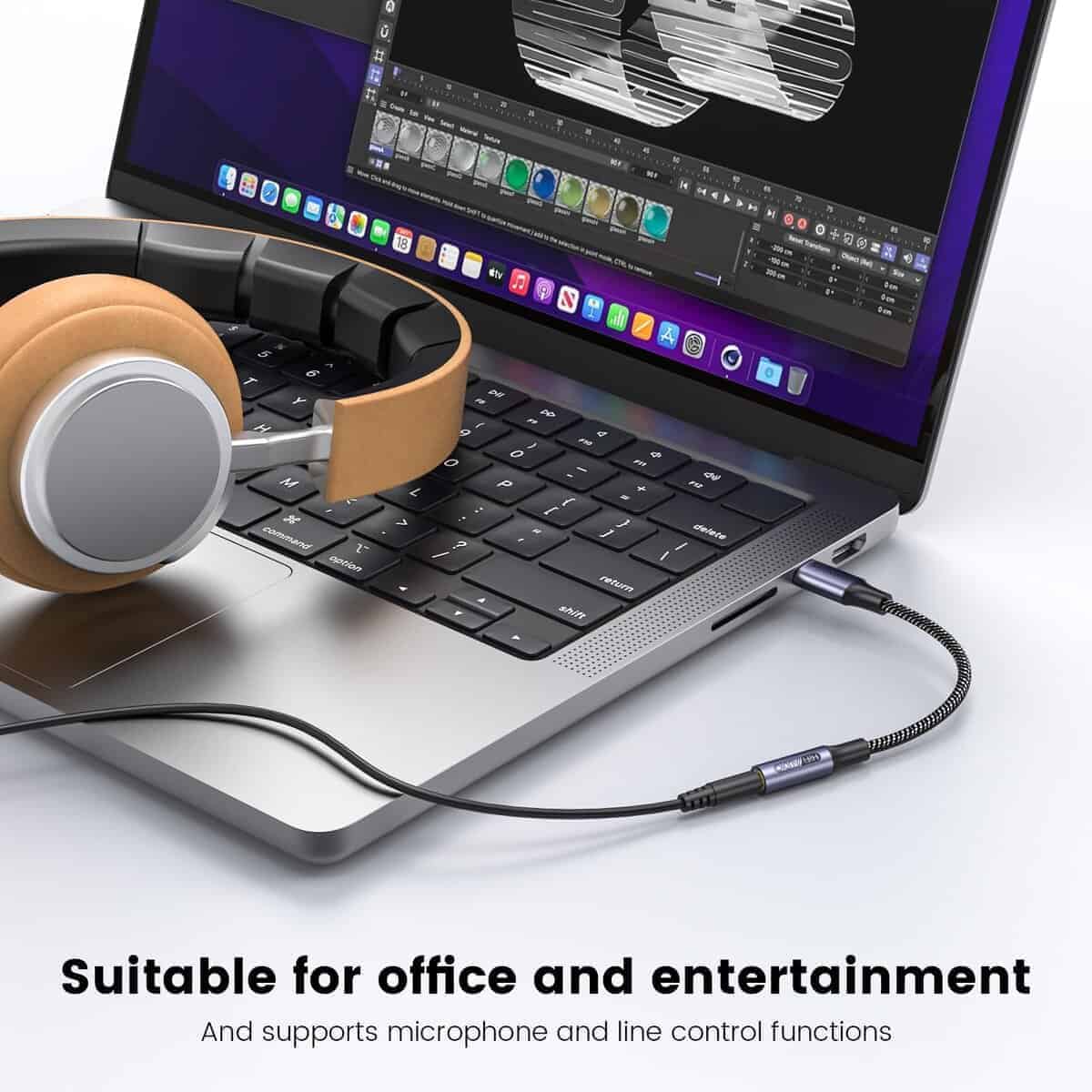 Adaptador de Jack de Audio USB Tipo C a 3.5mm MOSWAG, Cable - Imagen 5