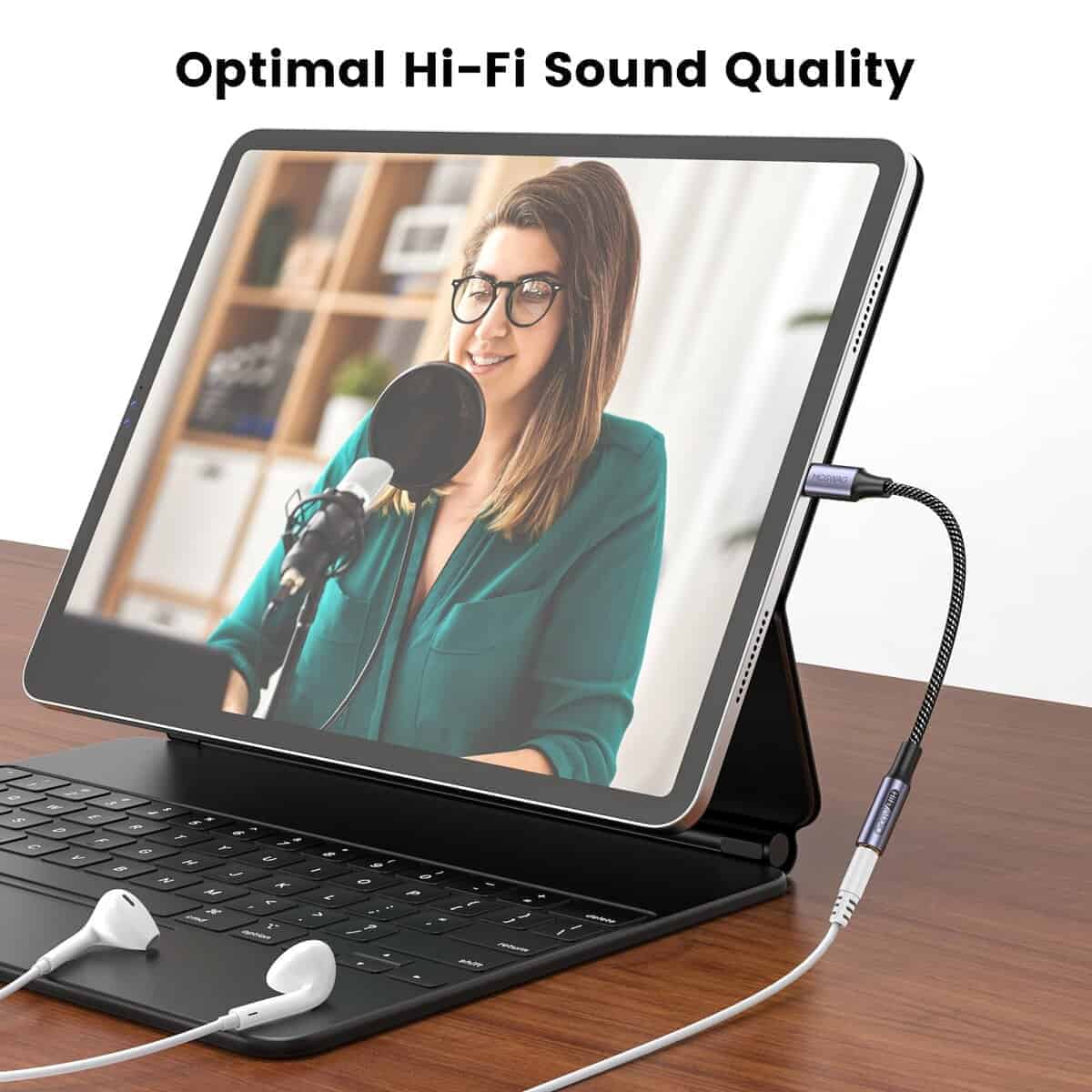 Adaptador de Jack de Audio USB Tipo C a 3.5mm MOSWAG, Cable - Imagen 6