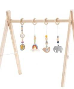 Gimnasio de Juegos de Madera para Bebés Toyking con Barra