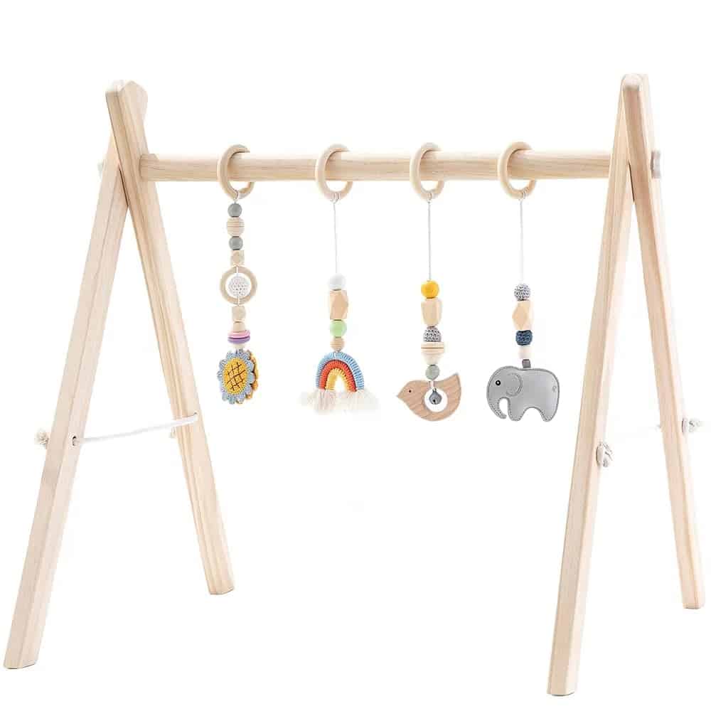 Gimnasio de Juegos de Madera para Bebés Toyking con Barra