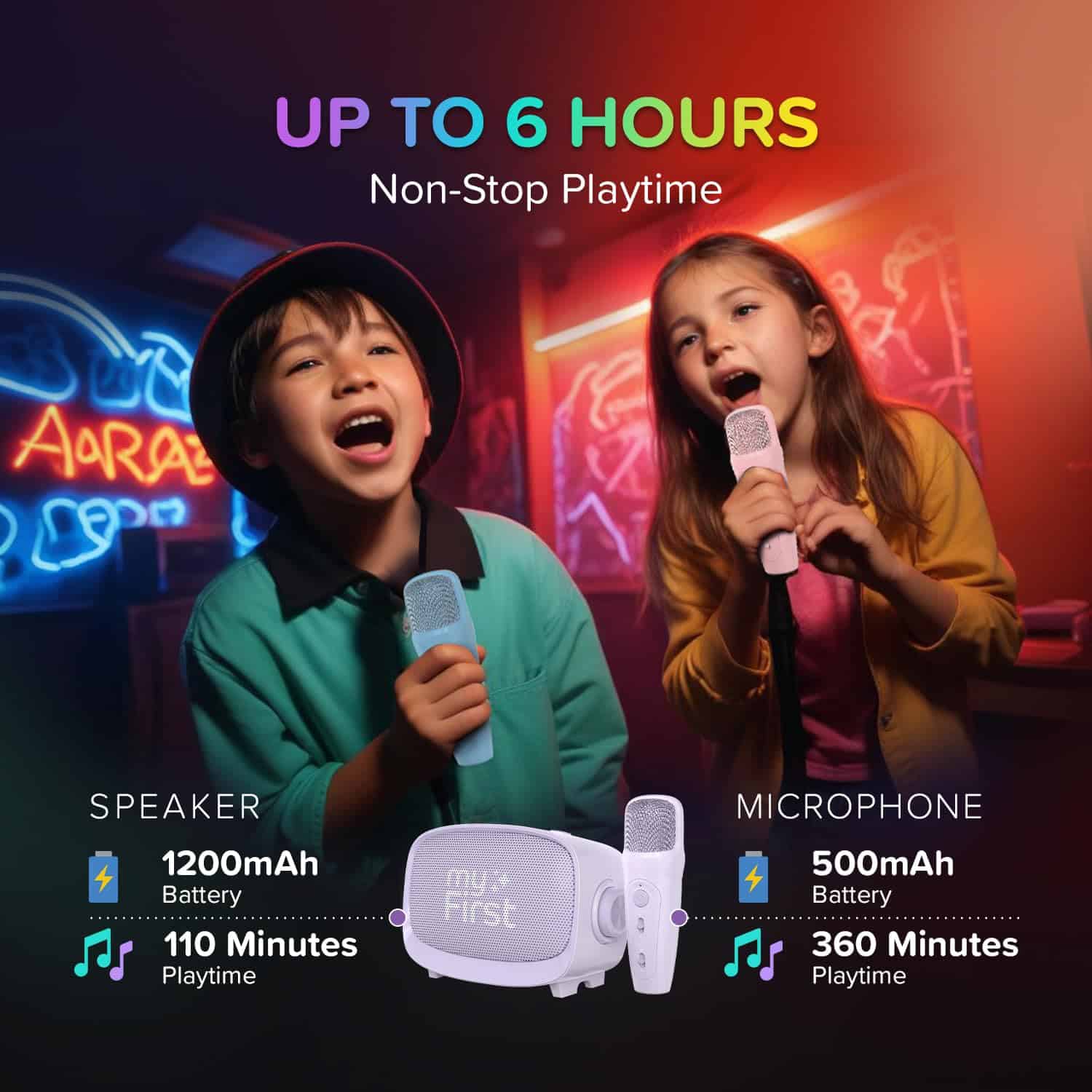myFirst Voice 2 - Mini Karaoke para Niños -Morado - Imagen 3