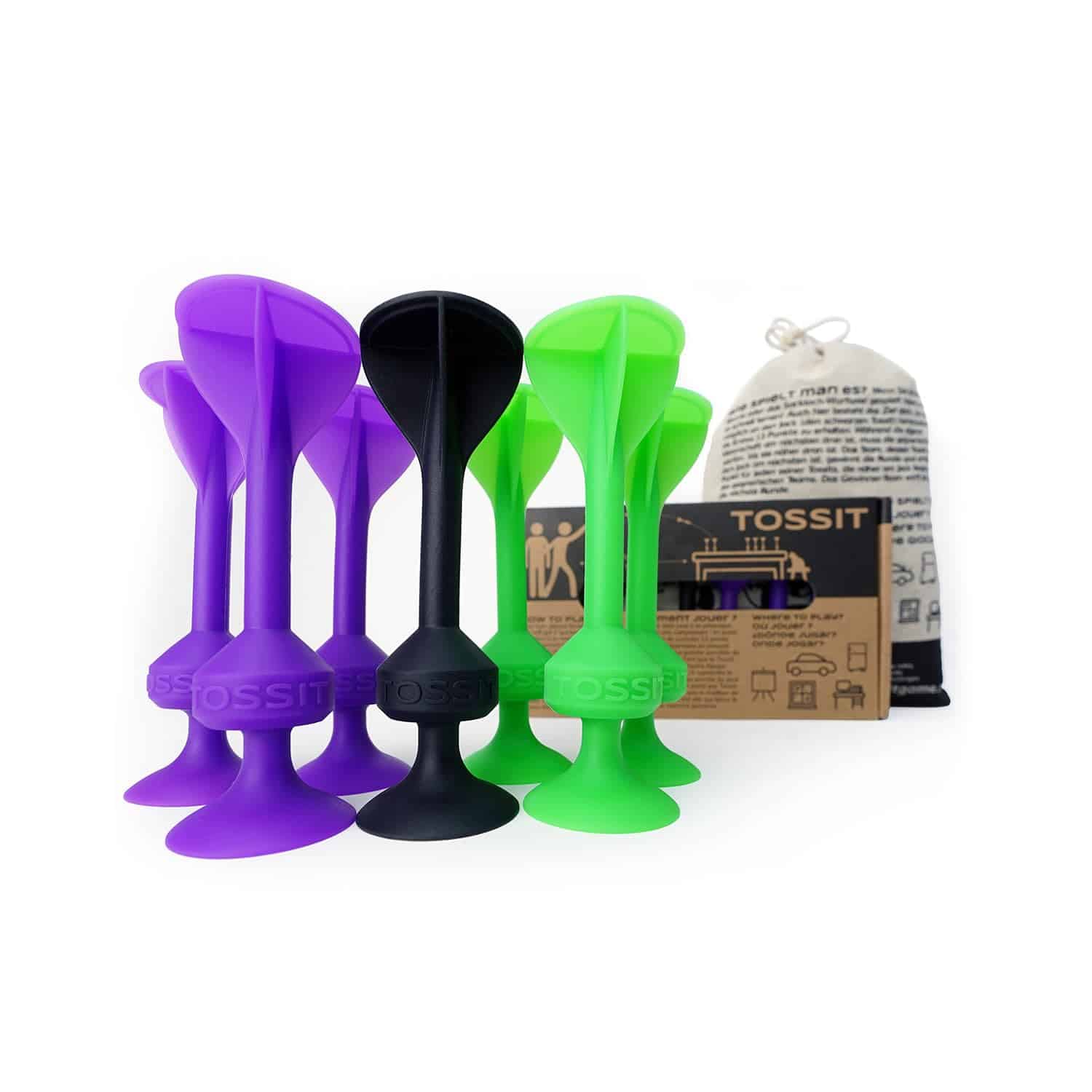 Juego de Dardos de Ventosa TOSSIT, Juego de -Morado Verde