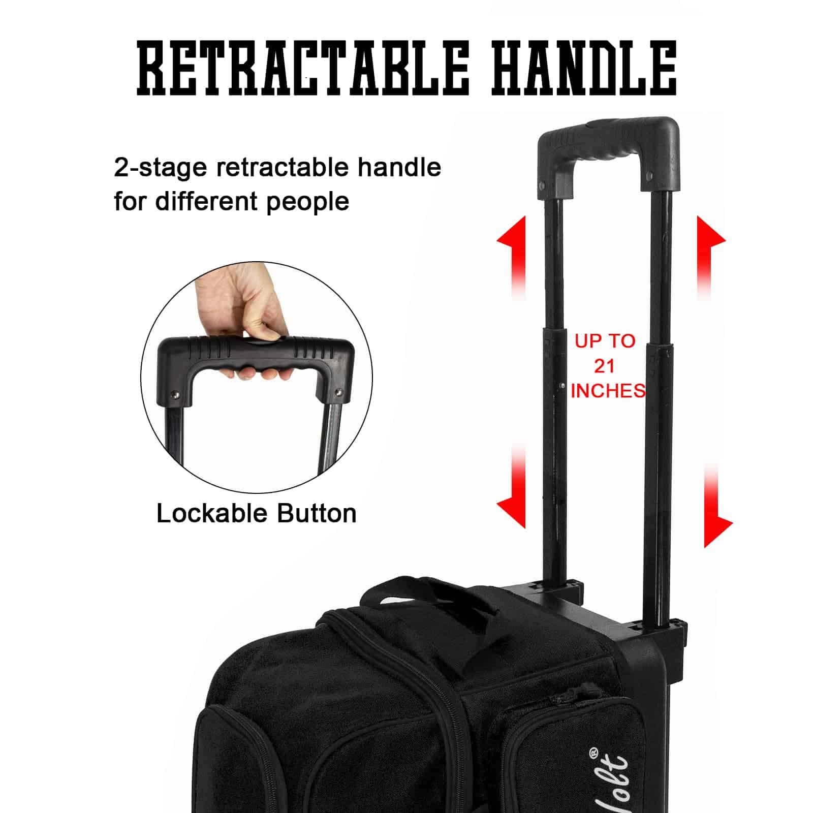 Bolso para 2 Bolas de Bolos con Ruedas - Bolso para 2 Bolas - Imagen 6