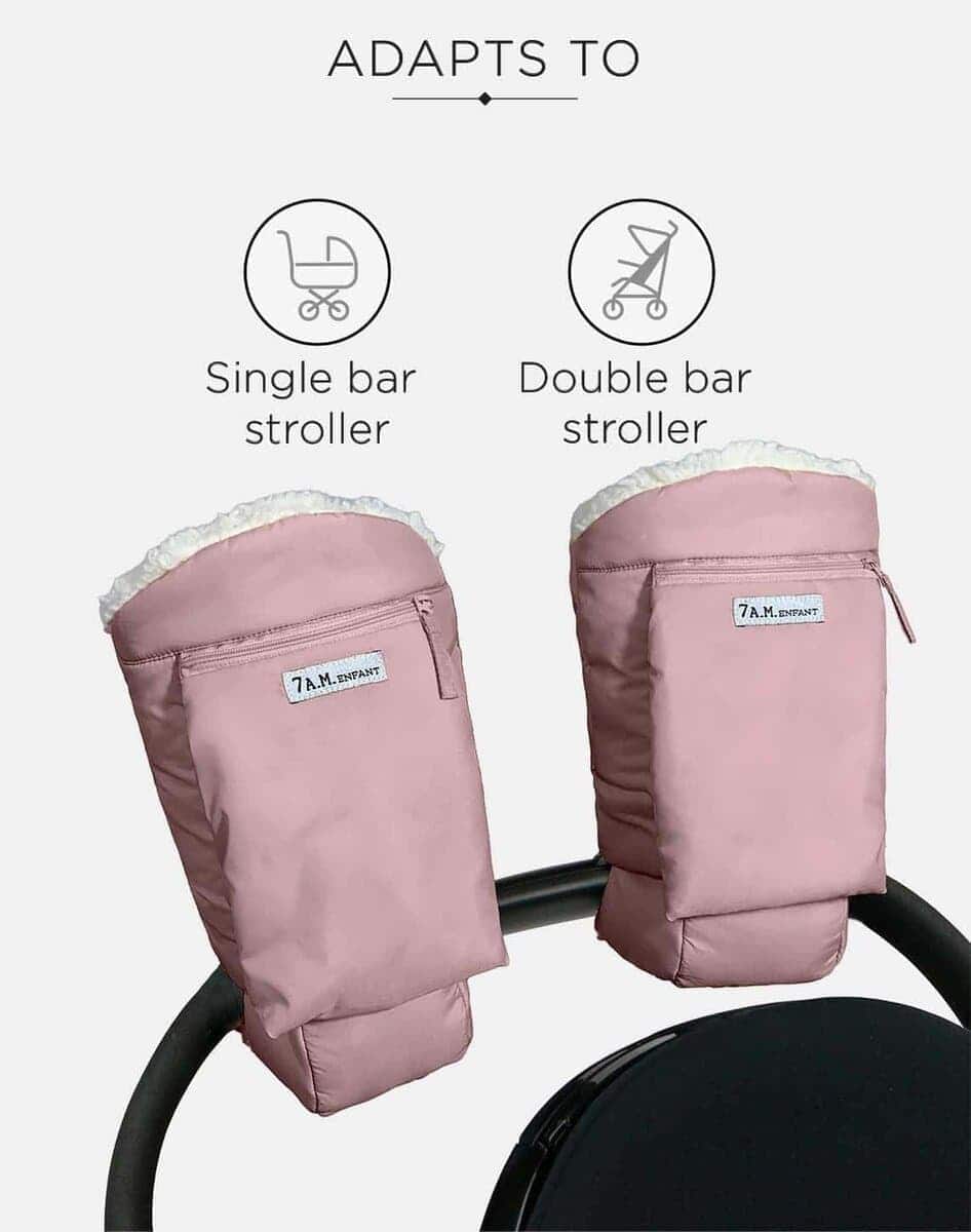 Guantes 7AM Enfant Stroller Warmmuffs - Mitones -Rosa Ceniza - Imagen 6