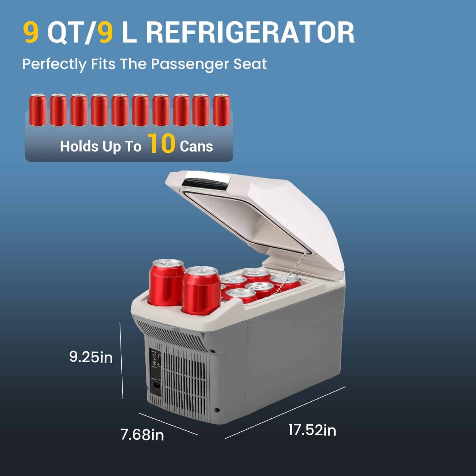 Nevera de Coche PUNEDA 12V Cooler/Warmer 8 Cuartos (9L) - Imagen 3