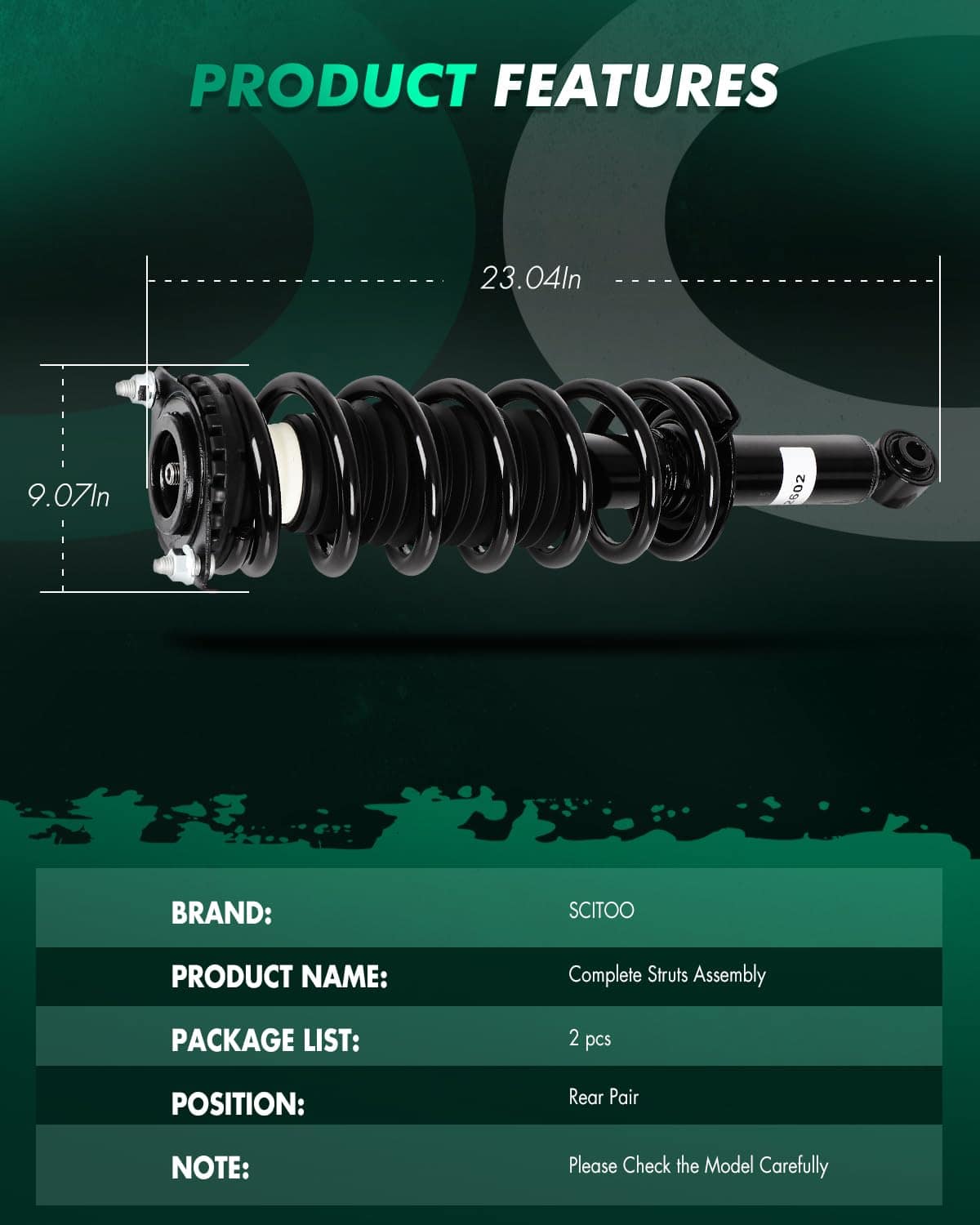 SCITOO Conjunto de Resortes de Struts Traseros Completos - Imagen 7