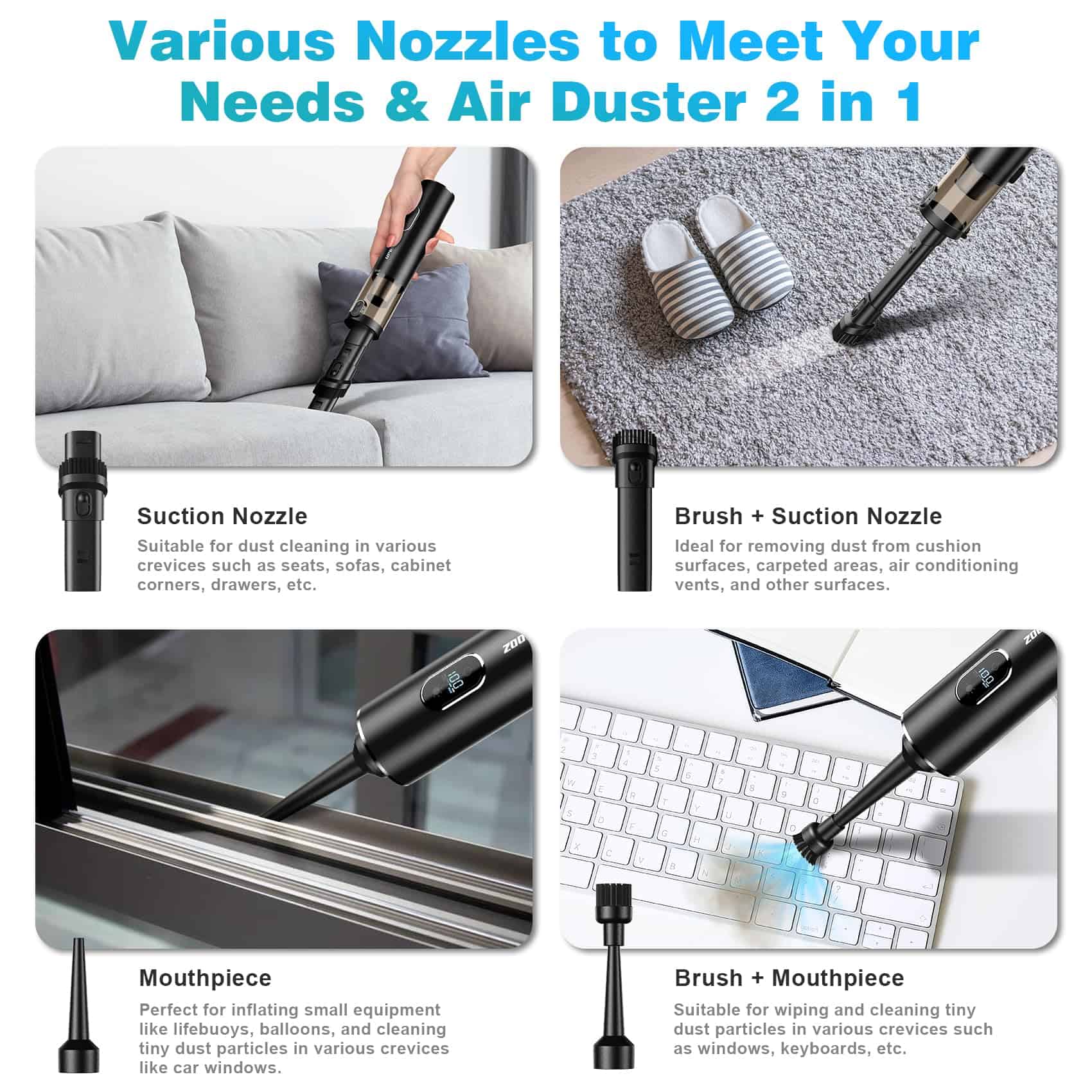 Aspiradora de Mano Inalámbrica, Upbooz Aspiradora Portátil - Imagen 4