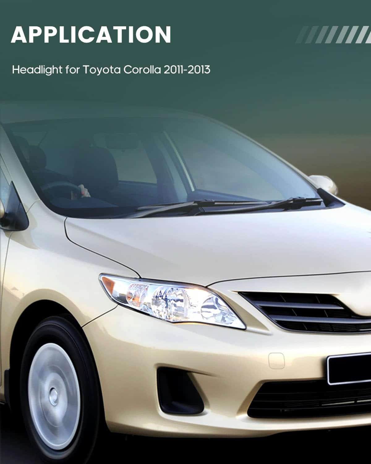 Par de Faros Delanteros para Toyota Corolla 2011-2013 en - Imagen 6