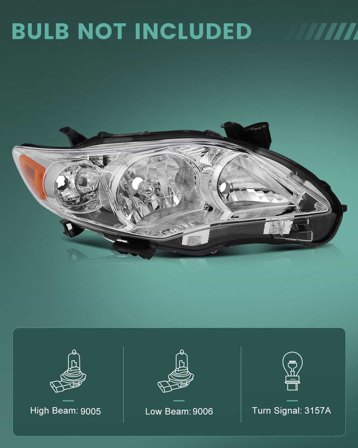 Par de Faros Delanteros para Toyota Corolla 2011-2013 en - Imagen 3