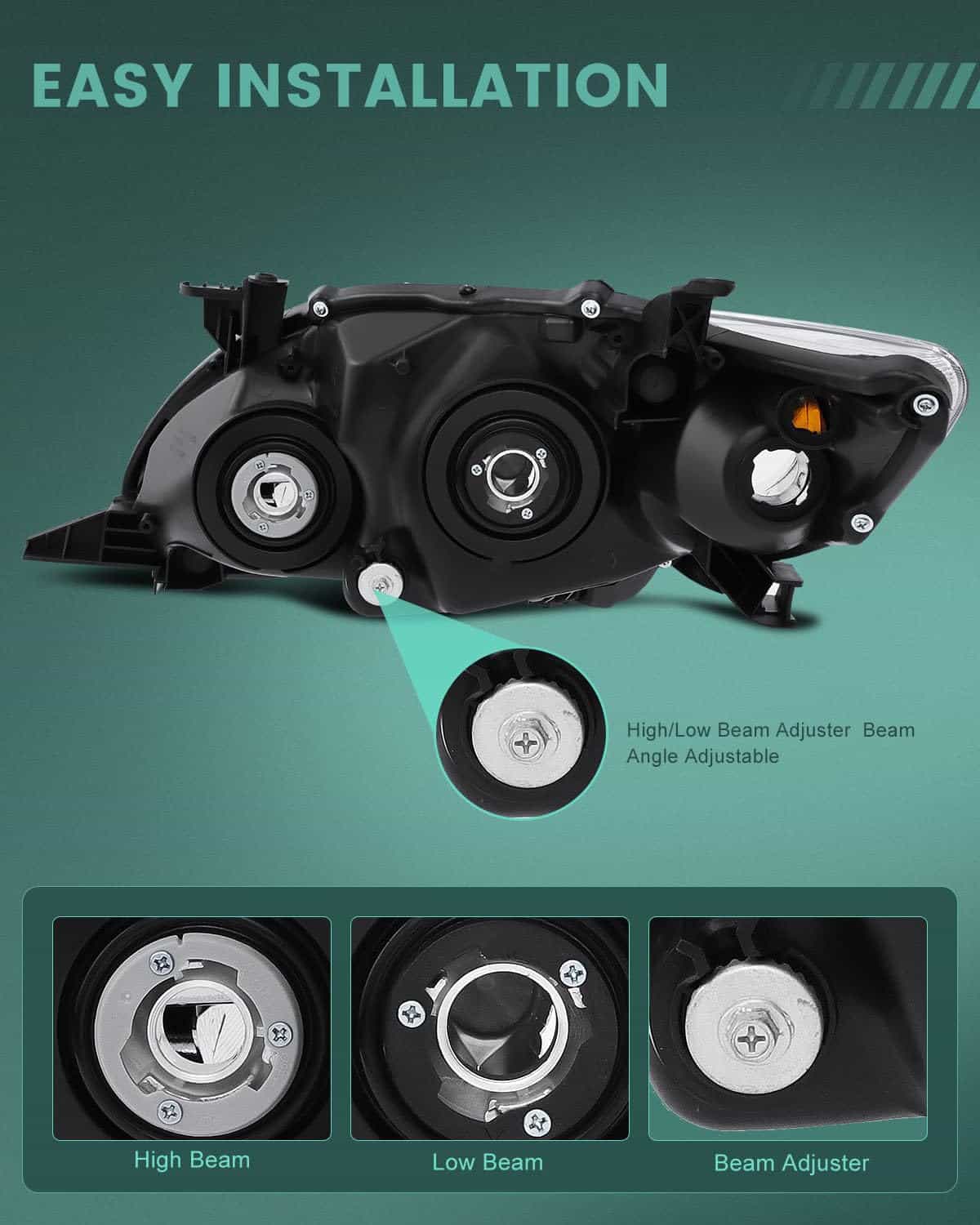 Par de Faros Delanteros para Toyota Corolla 2011-2013 en - Imagen 4