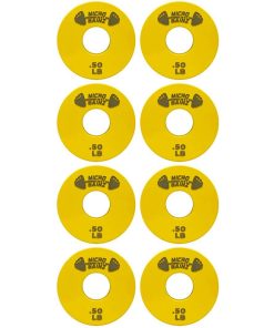 Juego de 8 Placas de Peso Fraccional Amarillas de .50LB