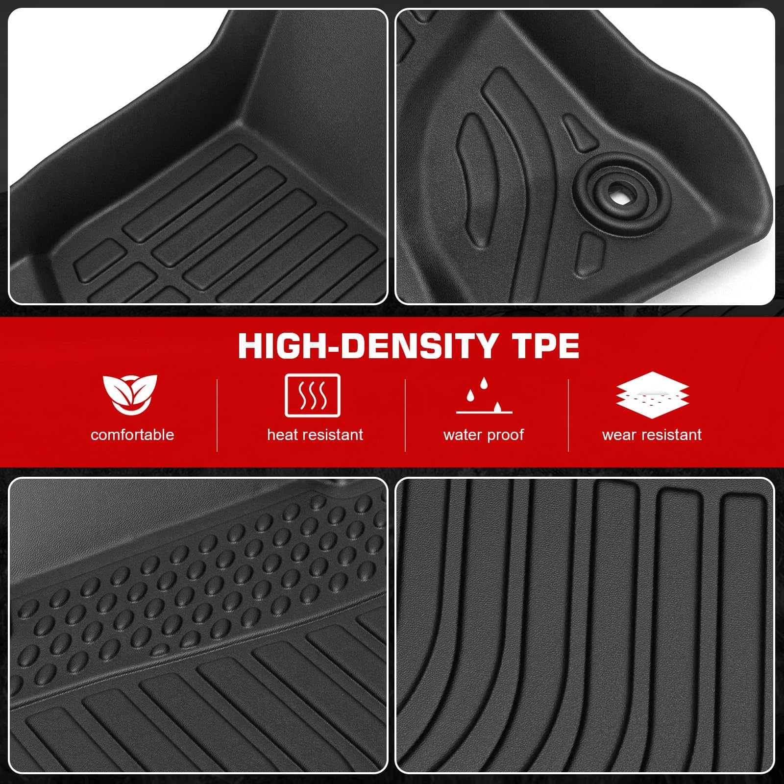 Tapetes 3D de TPE de IKON MOTORSPORTS, -Negro - Imagen 5