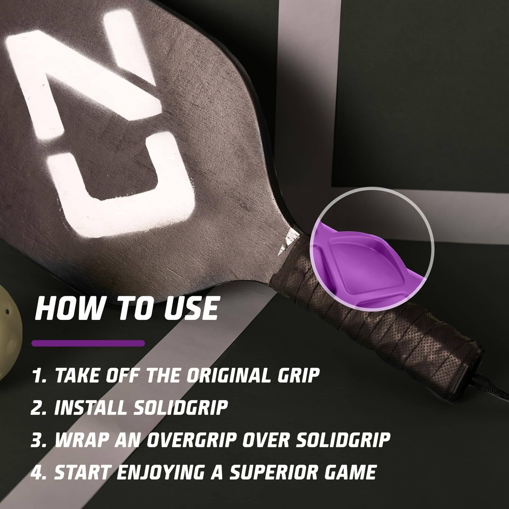 Empuñadura para paleta de pickleball SolidGrip - Mejor - Imagen 3