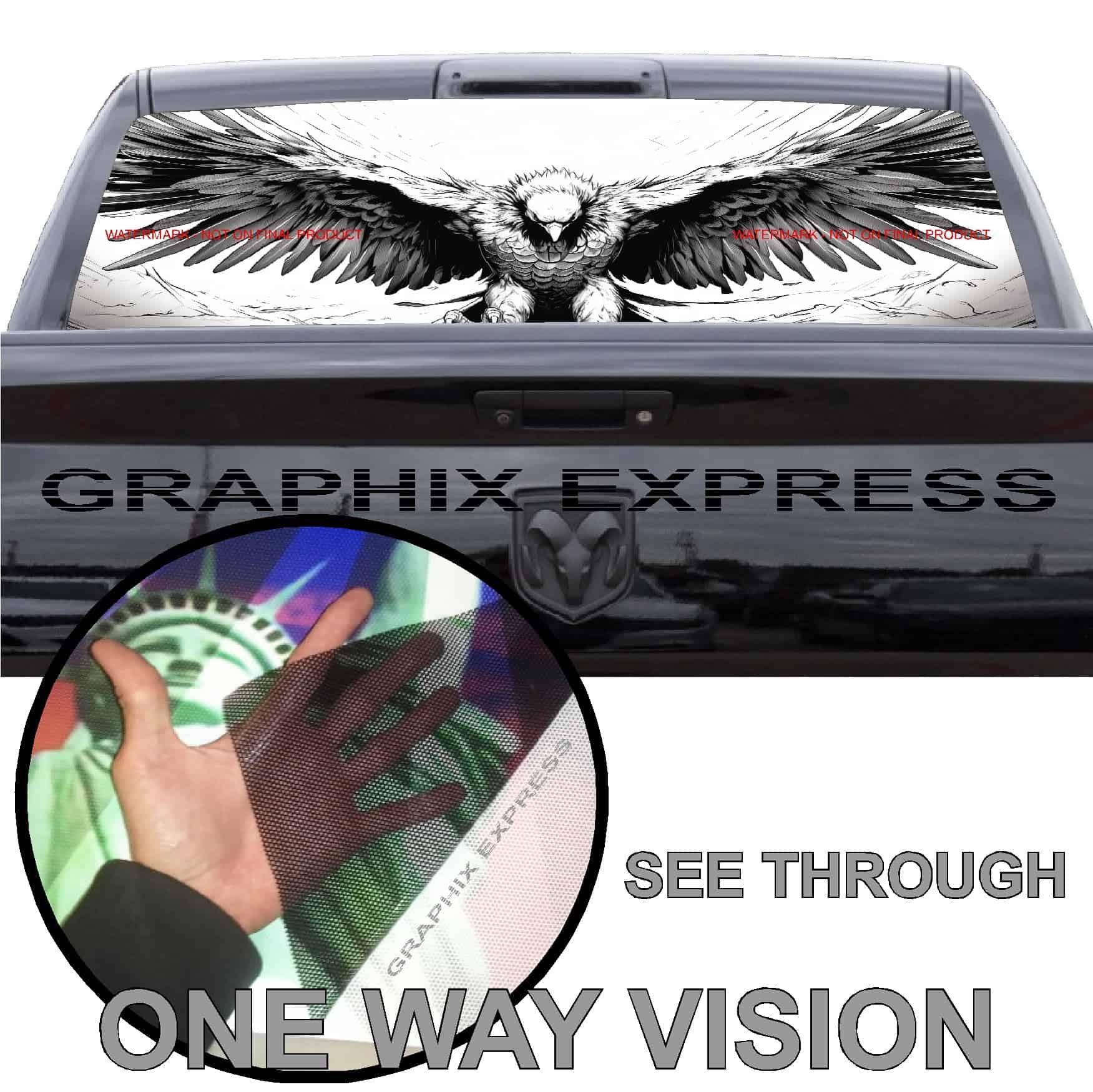 GRAPHIX EXPRESS Gráficos para la ventana trasera del camión - Imagen 5