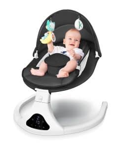 Columpio Eléctrico para Bebés de Infantes a -Negro
