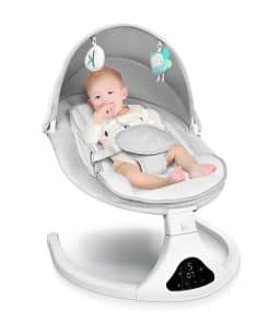 Columpio Eléctrico para Bebés de Infantes a -Gris