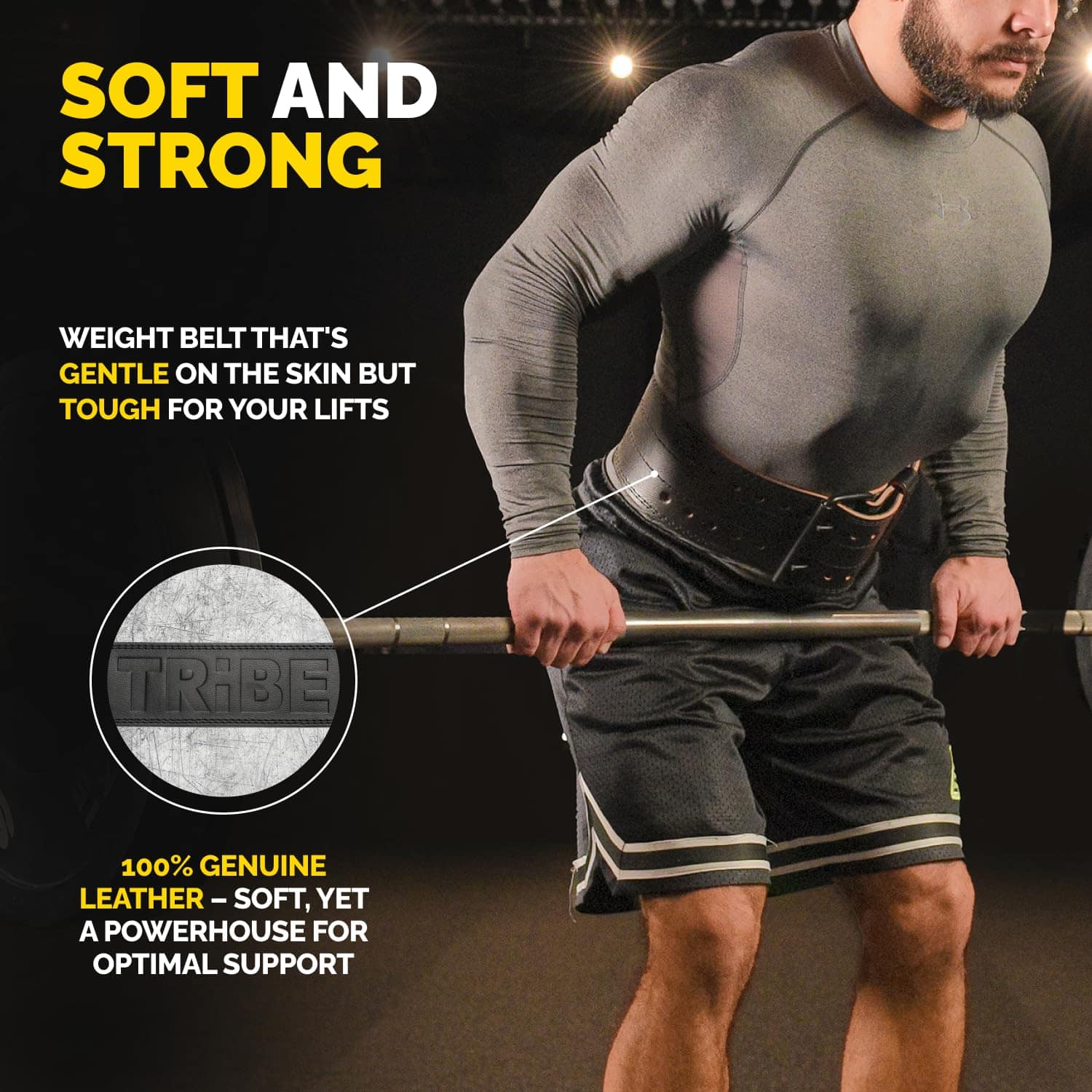 Cinturón de Levantamiento de Pesas Premium -Negro - Imagen 5