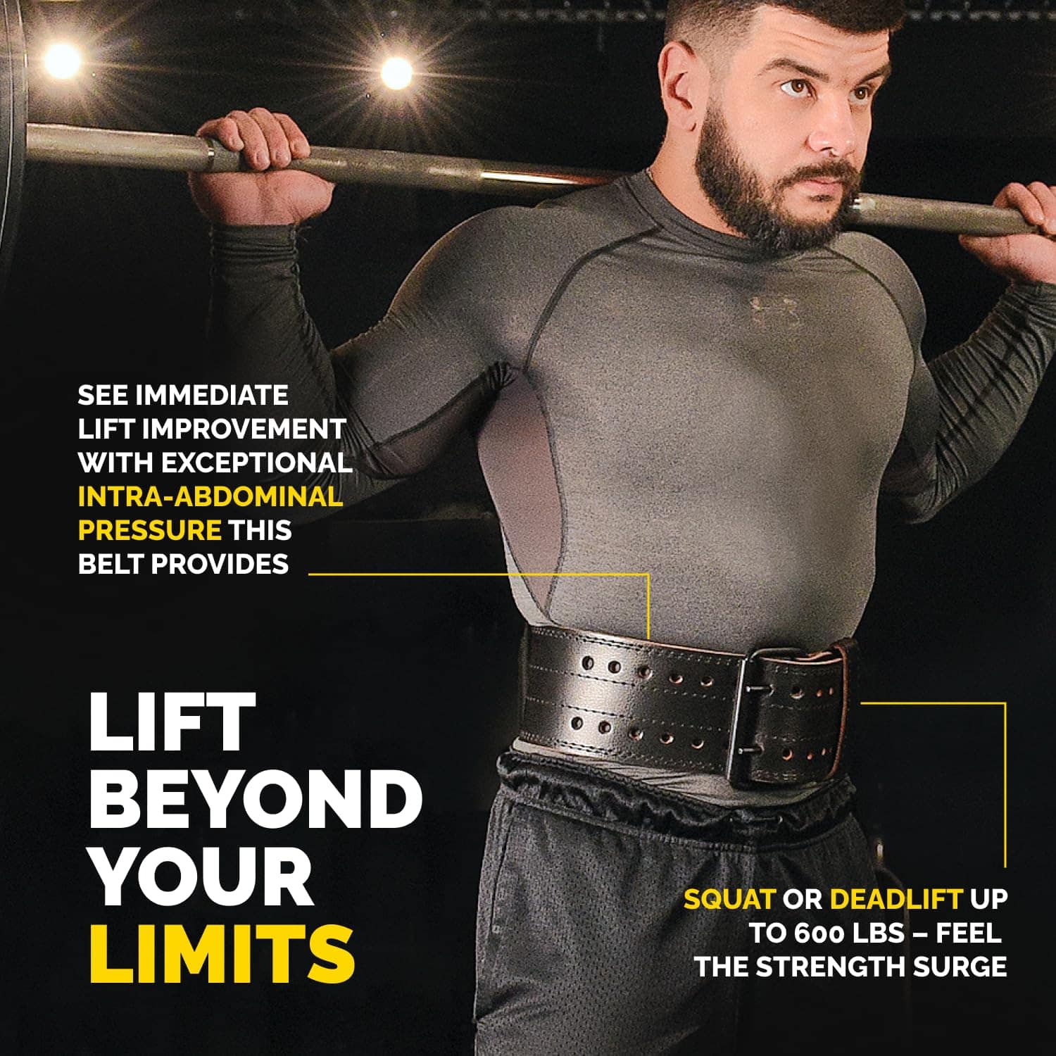 Cinturón de Levantamiento de Pesas Premium -Negro - Imagen 6