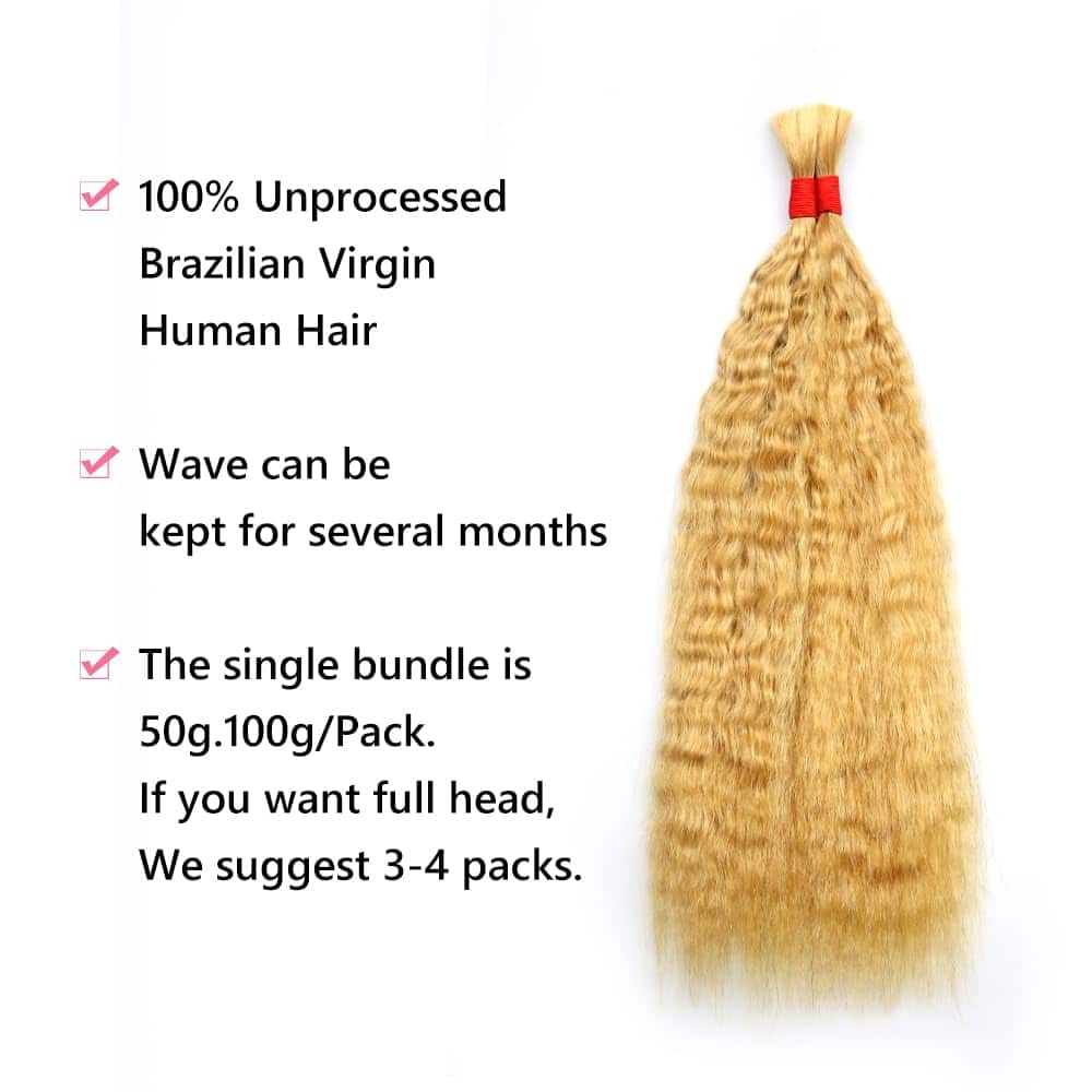 Cabello Humano Grueso Super French Bulk para Trenzar Sin - Imagen 3