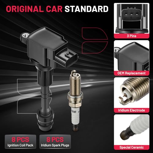 Paquete de 8 Bobinas de Encendido UF510 y Bujía de Iridio - Imagen 5