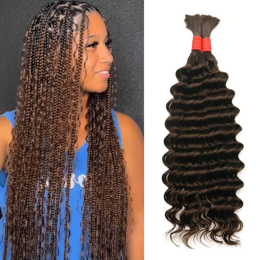 Cabello Humano Rizado Profundo para Trenzar Sin Trama 100 g