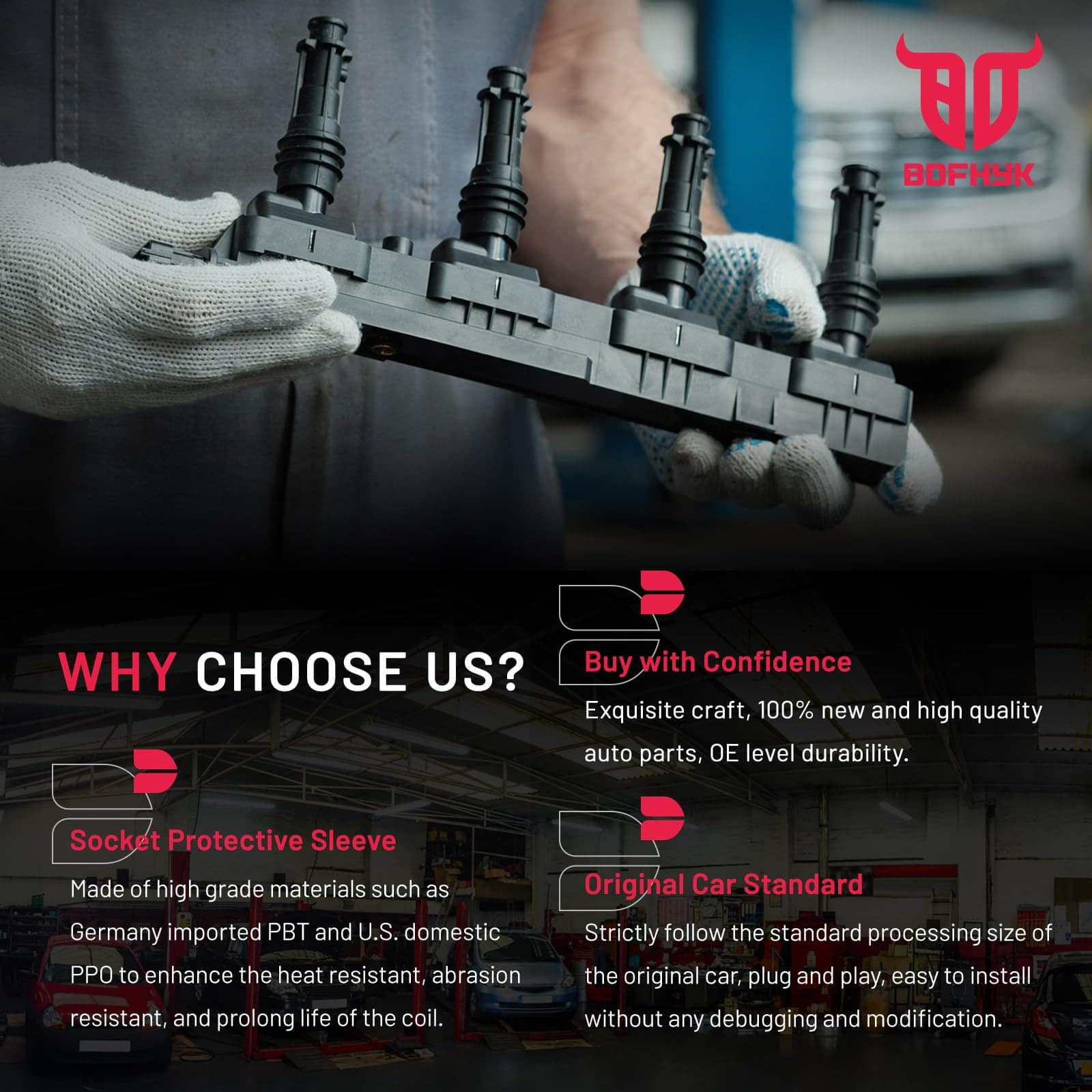 Conjunto de 4 Bobinas de Encendido BDFHYK -PE0118100 - Imagen 8