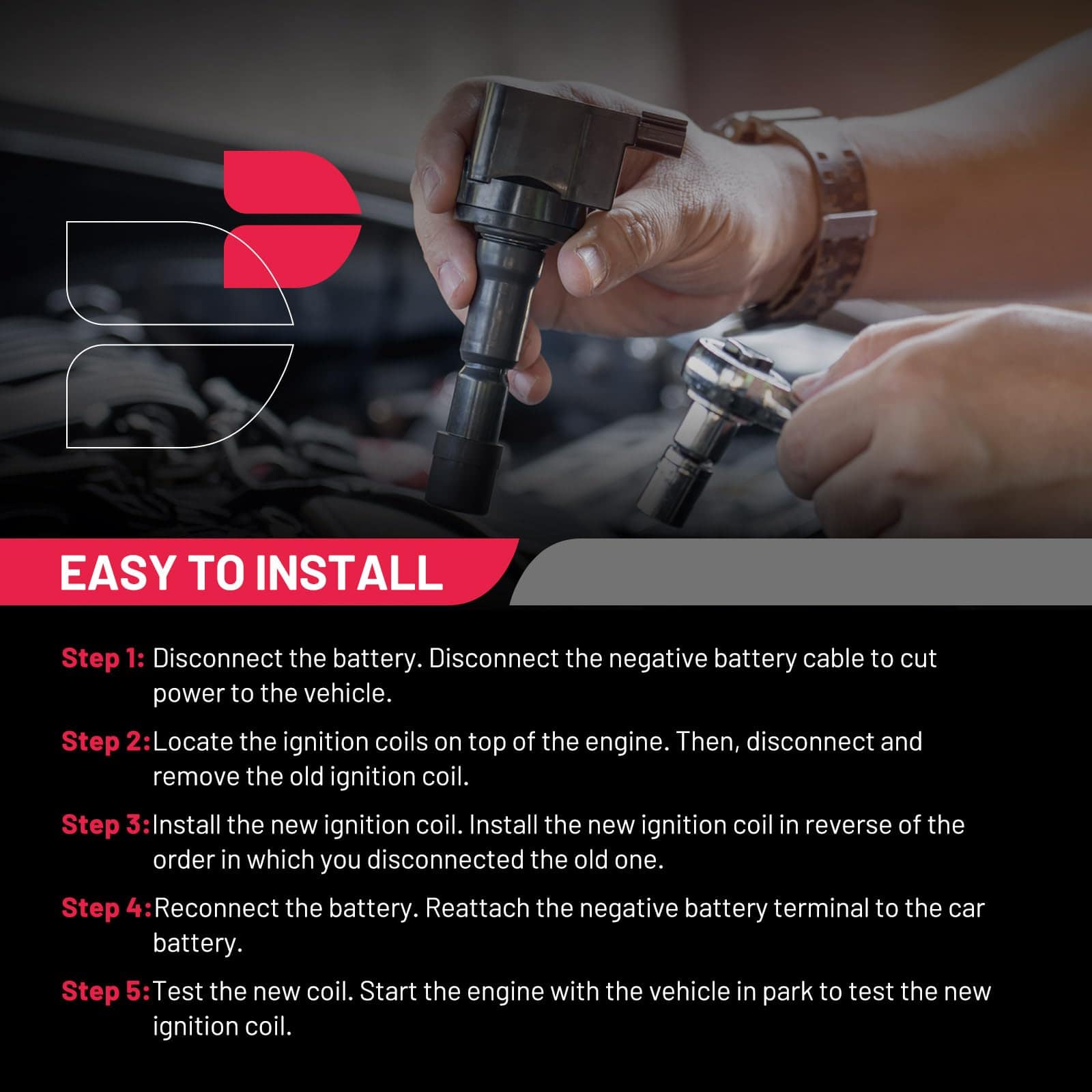 Conjunto de 4 Bobinas de Encendido BDFHYK -PE0118100 - Imagen 9