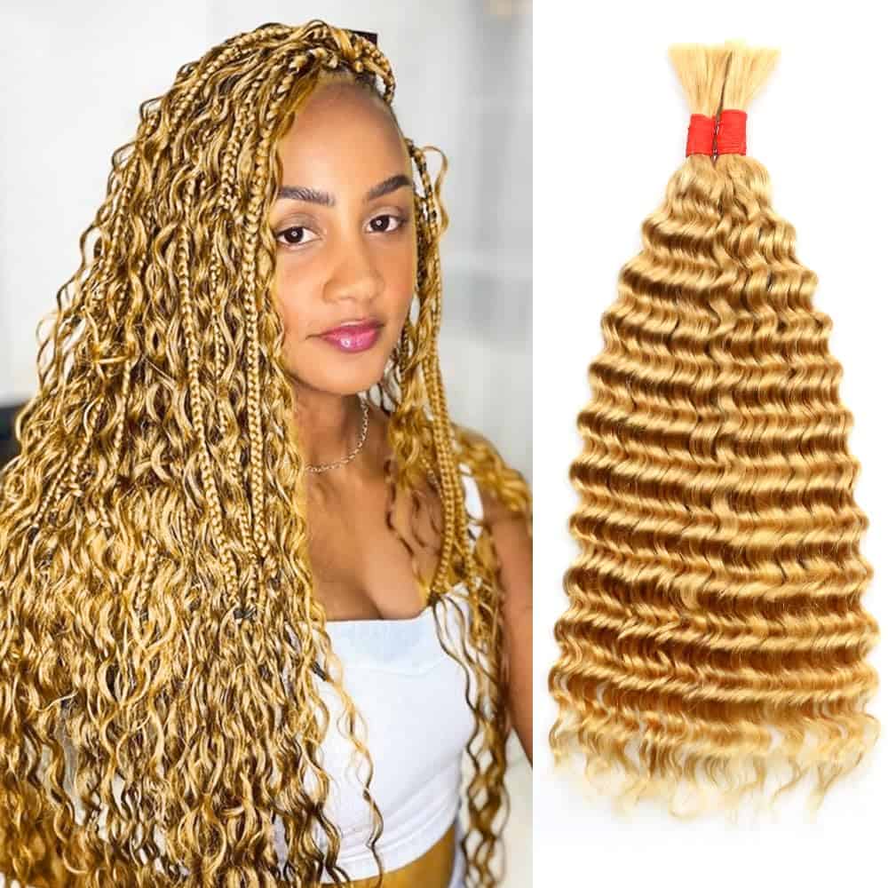 Cabello Humano Ondulado Profundo a Granel para Trenzar sin
