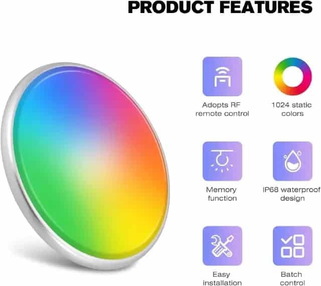 Asooll Luces de Techo LED RGB para RV, Pack de 2 Luces de - Imagen 5