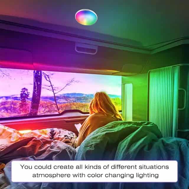 Asooll Luces de Techo LED RGB para RV, Pack de 2 Luces de - Imagen 8