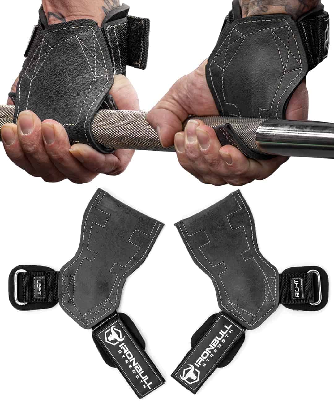 Agarres de Levantamiento de Pesas con -Negro/Blanco