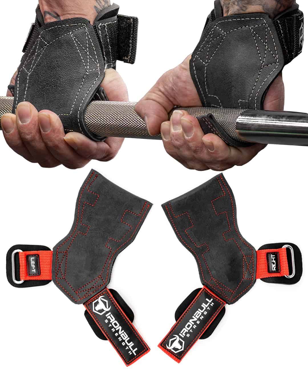 Agarres para Levantamiento de Pesas con Correas de Muñeca -